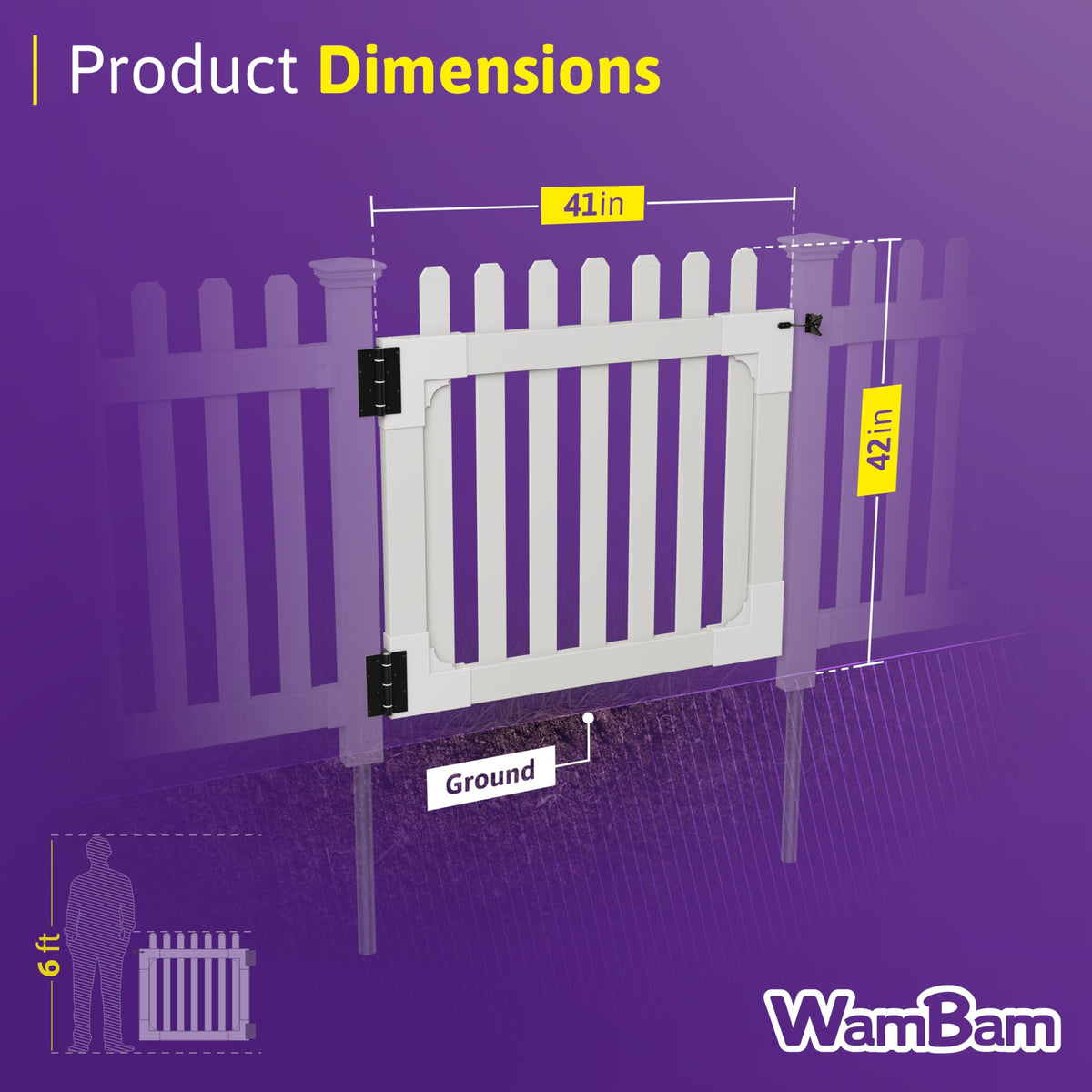 WamBam All American Flat Top Gate Kit, 3ft H, ZP19085