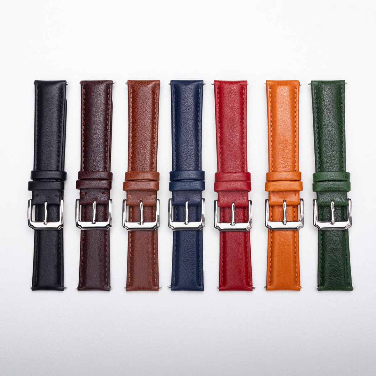 Berfine 14mm 16mm 18mm 20mm 22mm Calf Leather Watch Band, Extra Soft Watch Strap for Men Women (16mm, Red)