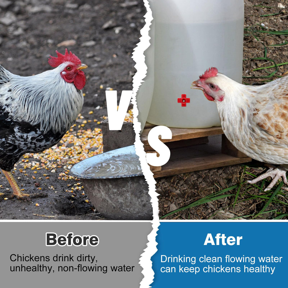 20 Pack Chicken Waterer Nipples - Easy Install Leakproof Poultry Watering System for Chicken Coop, Quail Duck Water Feeder Nipples with Drill Bits