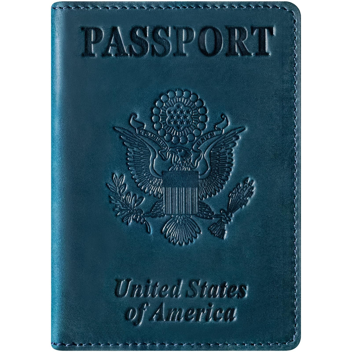 BIAOTIE Premium Leather Passport Holder Covers, Rfid Travel Wallet Passport Document Holder, Travel Essentials Wallet Cover Case for Men and Women (Blue)