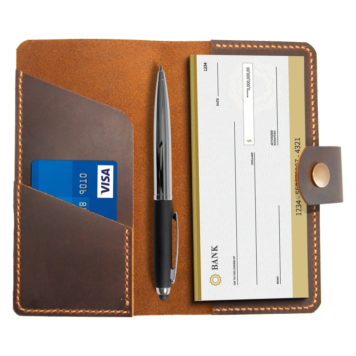 Turbosnail Personalized Checkbook Cover, Leather Checkbook, Checkbook Wallet And Holder, Checkbook Case, Custom Checkbook, Custom Checkbook Covers, Gift For Him,Customized Gifts