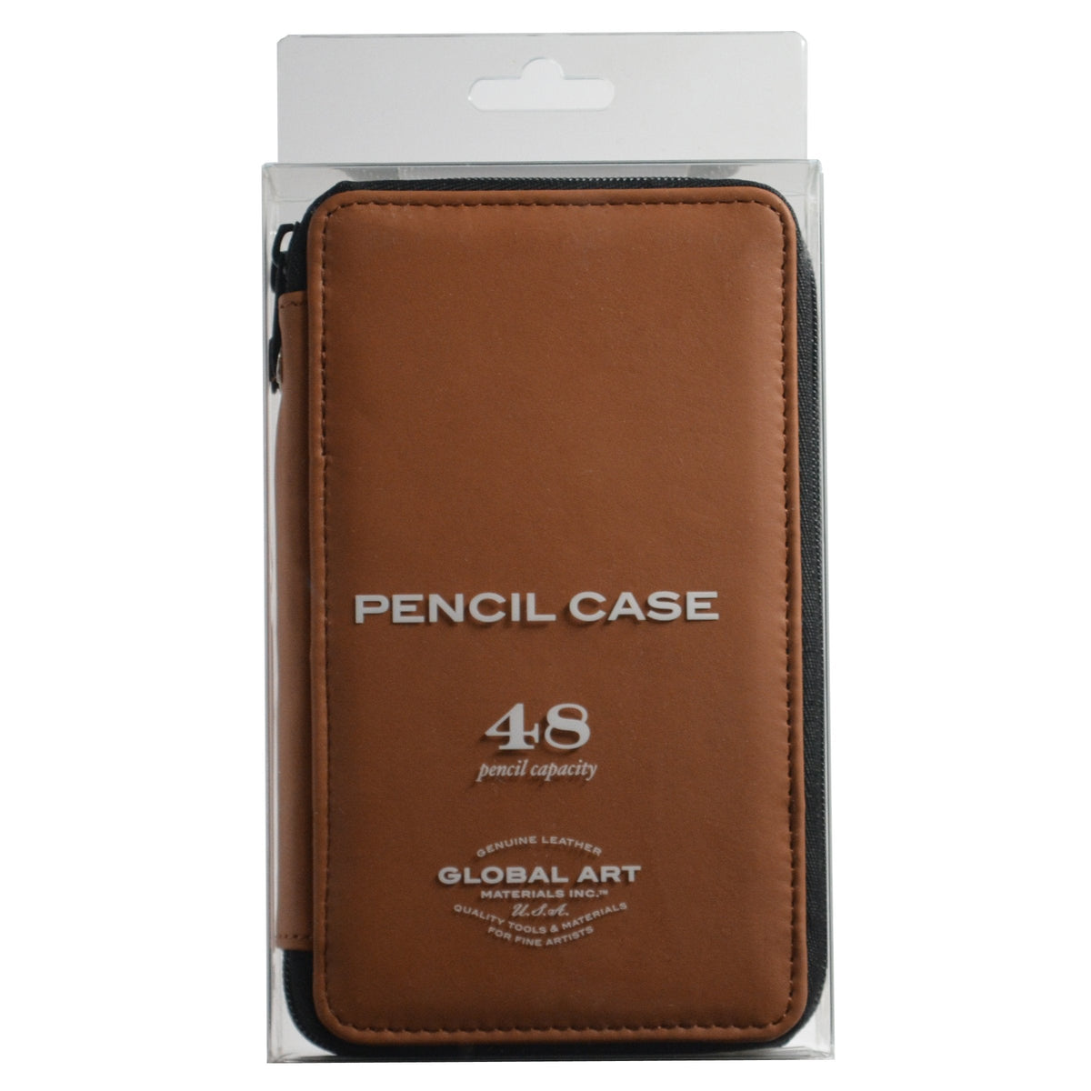 Speedball Art Products Genuine Leather Storage Case for Pencils, Markers, Pens and Art Supplies, Holds Up To 48 Standard Pencils, Antique Brown