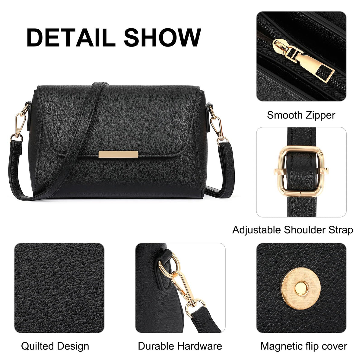 FALAN MULE Small Crossbody Bags for Women PU Leather Purses Trendy Shoulder Handbags