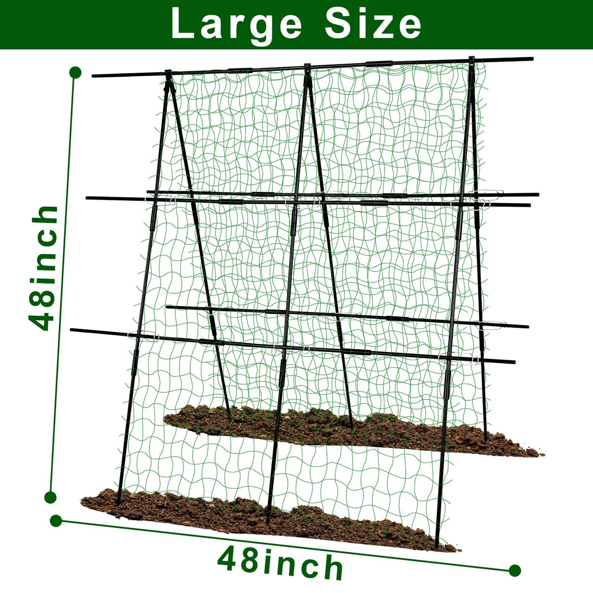 48 x 48 Inch Garden Cucumber Trellis Vegetable Arch Trellis Green Bean Pea Grape Tomato Squash Trellises for Raised Bed Climbing Plants Outdoor