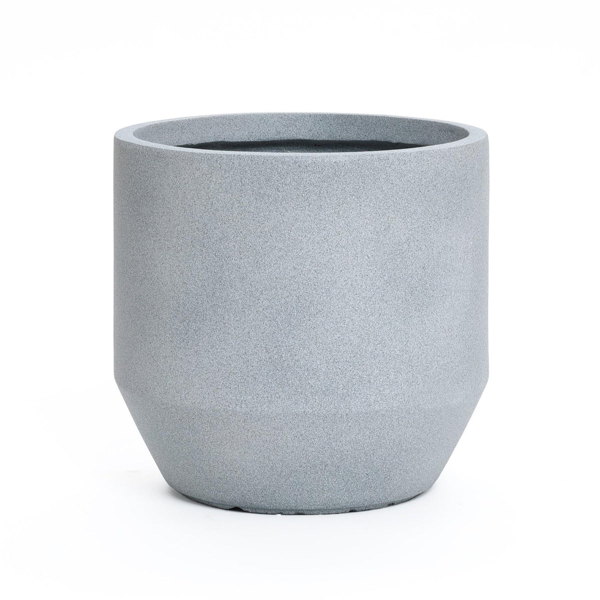 LuxenHome 14.5-Inch Dia Round Concrete Planters, Large Indoor Outdoor Decorative Plant Pots with Drainage Holes and Rubber Plug, Modern Matte Gray Minimalist Flower Pot Planters for Home Garden Patio