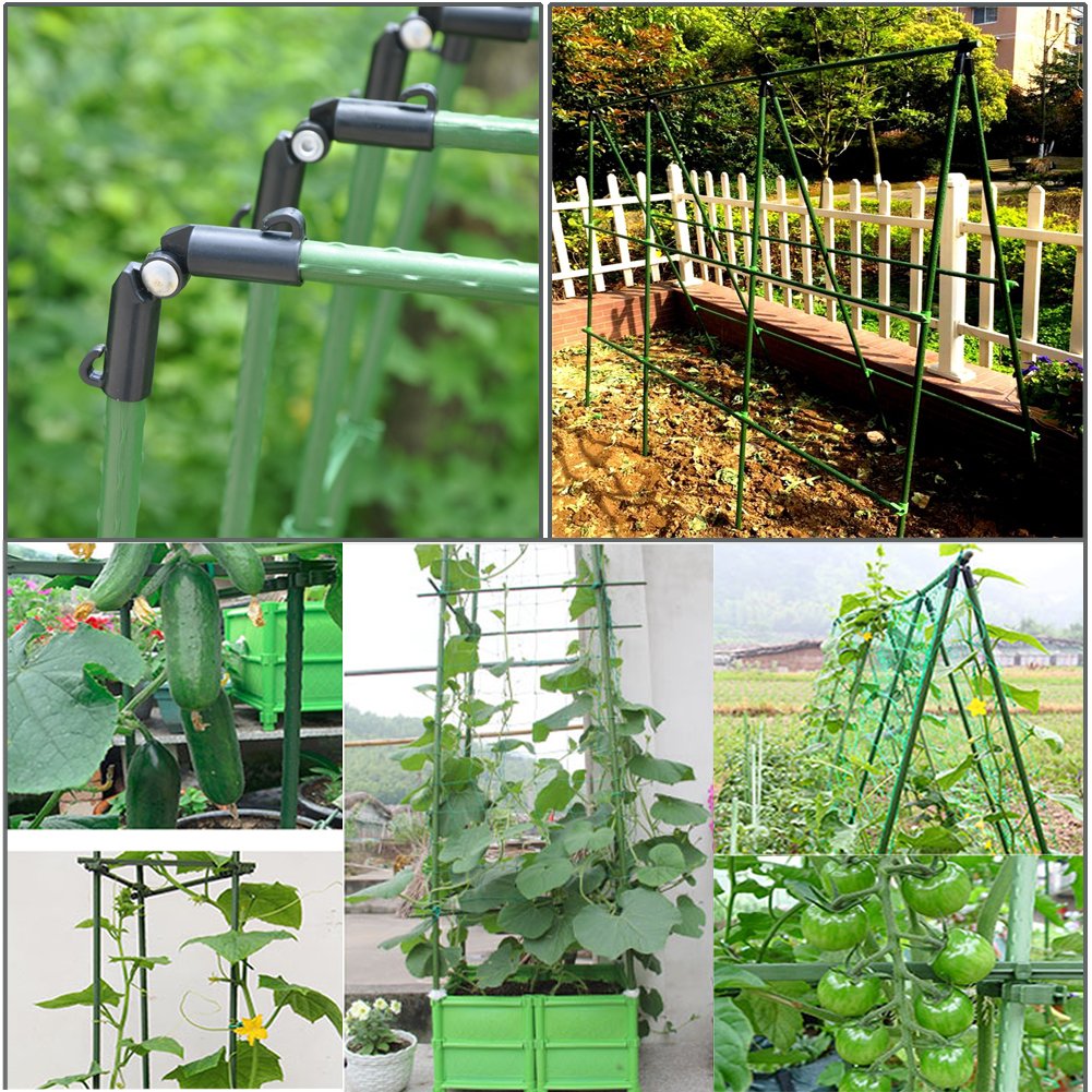 YIDIE Sturdy Metal Garden Stakes 4 Ft Tomato Cage Plastic Coated Steel Plant Sticks for Tomatoes,Trees,Cucumber,Fences,Beans,Pack of 50