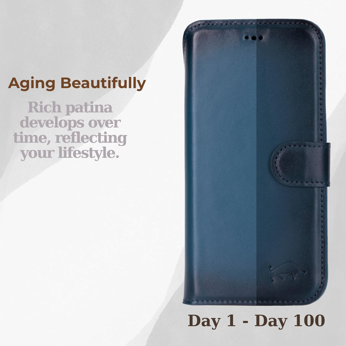 VENOULT Leather Wallet Case for iPhone 17 Pro Max, Full Grain Genuine Leather, Magnetic Detachable, 4 Card Holder, Buesiness Style, Compatible with MagSafe, RFID, Handmade (Admiral Blue)