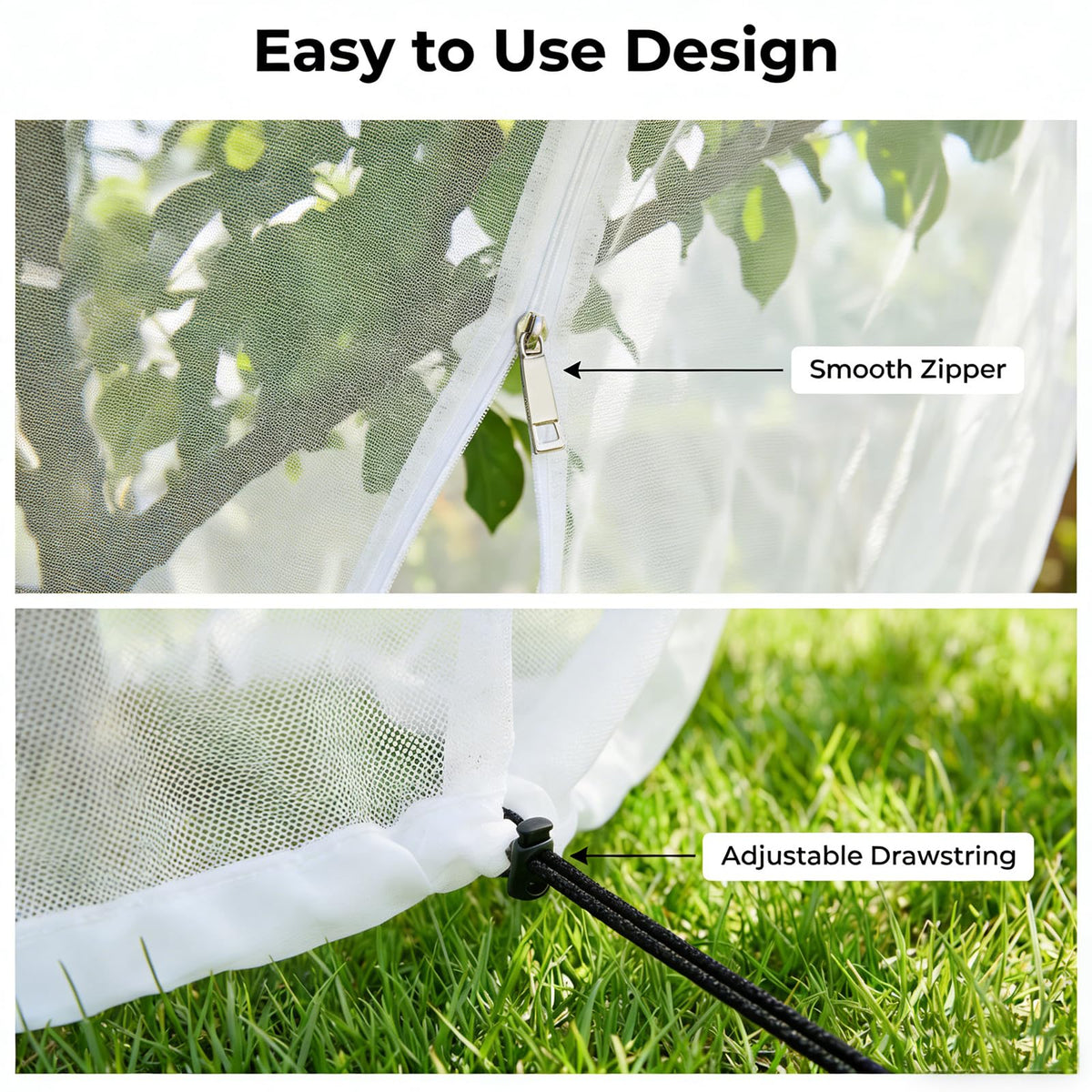 16x16Ft Extra Large Fruit Tree Netting Cover with Zipper & Drawstring, Garden Mesh Netting for Protecting Plants from Birds,Bug& Squirrels,Ultra Fine Weather Resistant Tree Netting