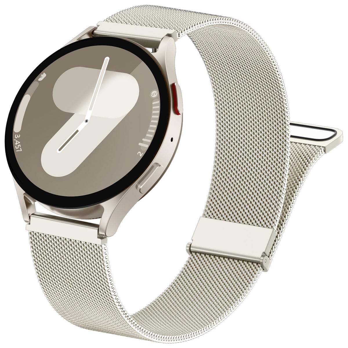 GEAK Metal Bands Compatible with Galaxy Watch 7 Band 6 5 4 FE Active 2 40mm 44mm/Galaxy 5 pro 45mm/Classic, 20mm Stainless Steel Milanese Mesh Loop Magnetic Strap for Samsung Watch Bands Women Men