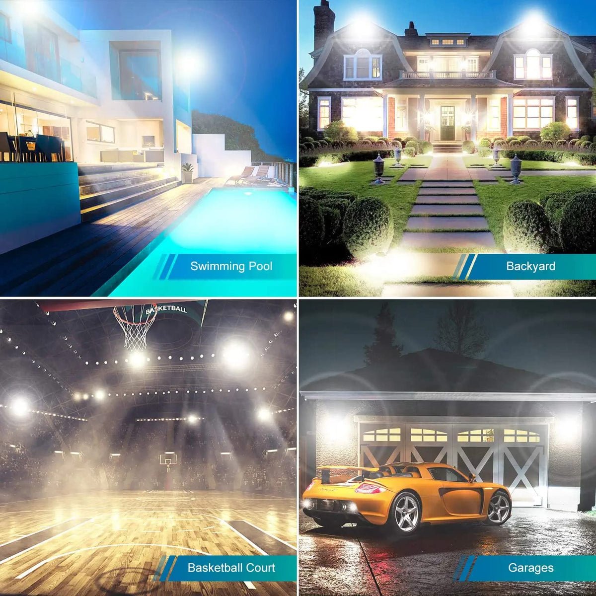 600W 2pack LED Stadium Flood Lights ,(3050W Equivalent)67500LM Super Bright LED Arena Outdoor Lights,100-277V IP66 Waterproof 5000K Daylight White Commercial Lighting for Sports Fields and Counts