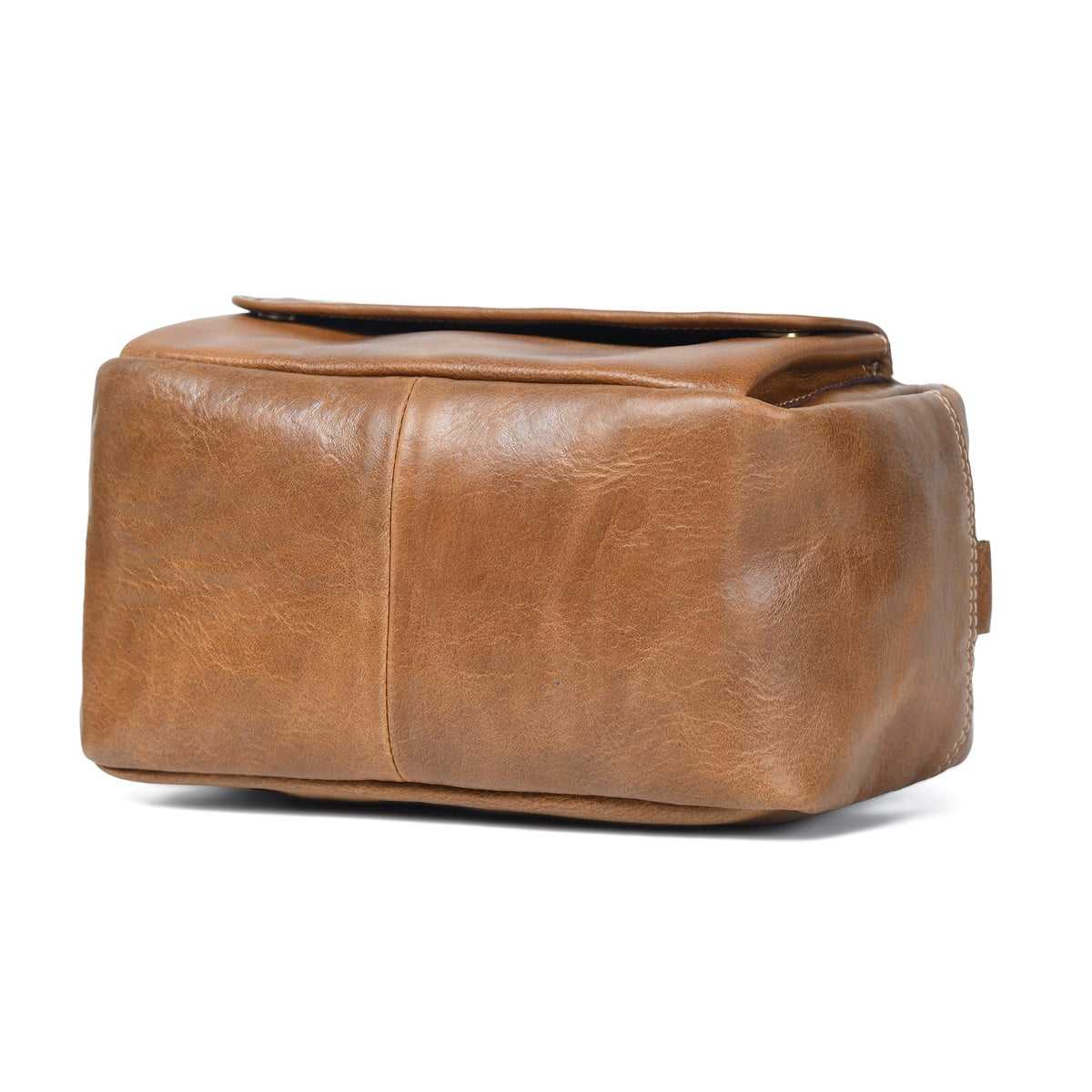 De Lira Extra Large Full-grain Leather Toiletry Bag, Shaving Kit & Cosmetics Case, 10x6x5.5 in, Travel Organizer for Men & Women, Light Brown