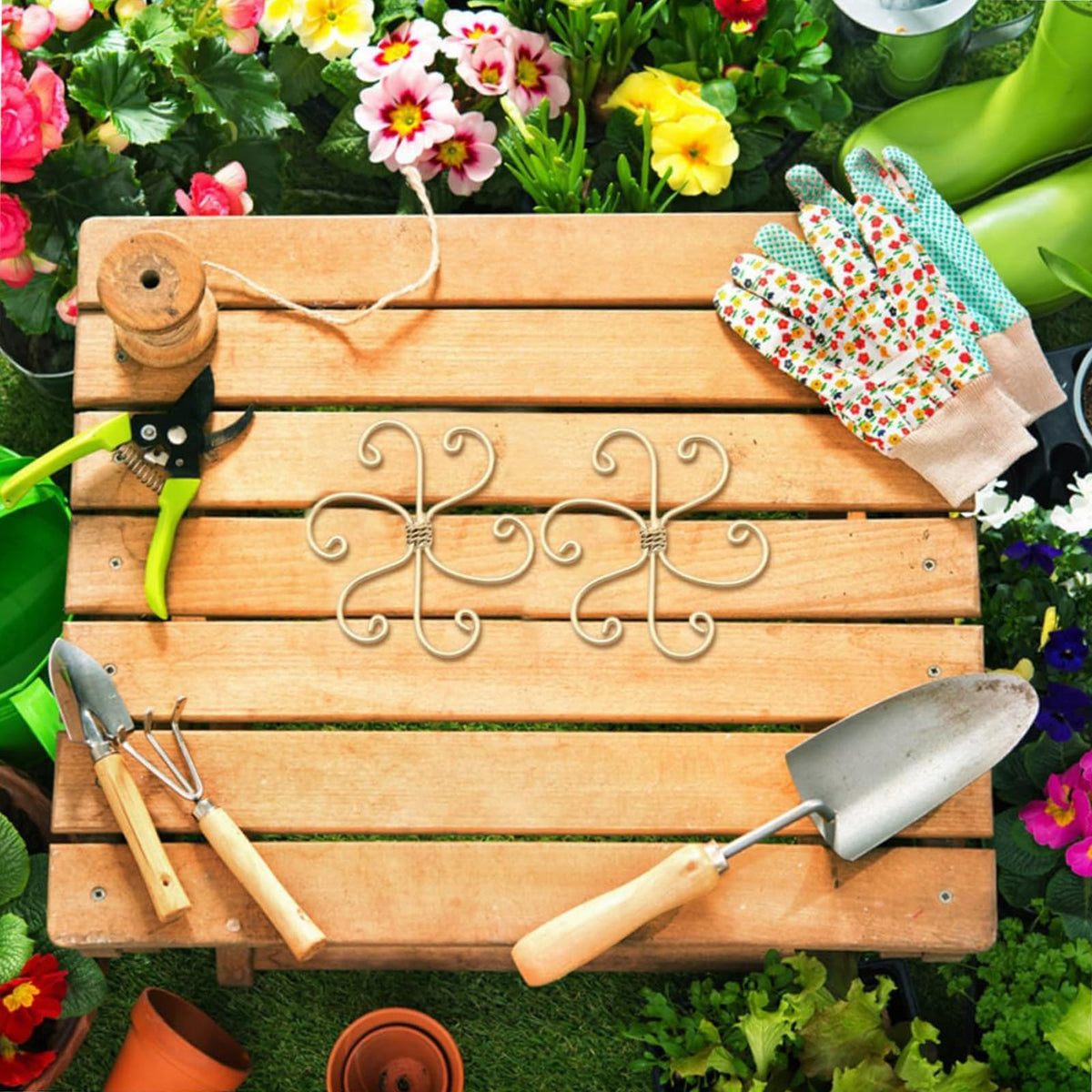 5 Pcs Plant Stem Support, Iron Monstera Plant Support, Durable Hook Stem Supports for Healthy Growth, Bamboo Clamp Set for Leaf Stabilization and Support, Ideal Present for Plant Lovers (6.5IN*6.5IN)