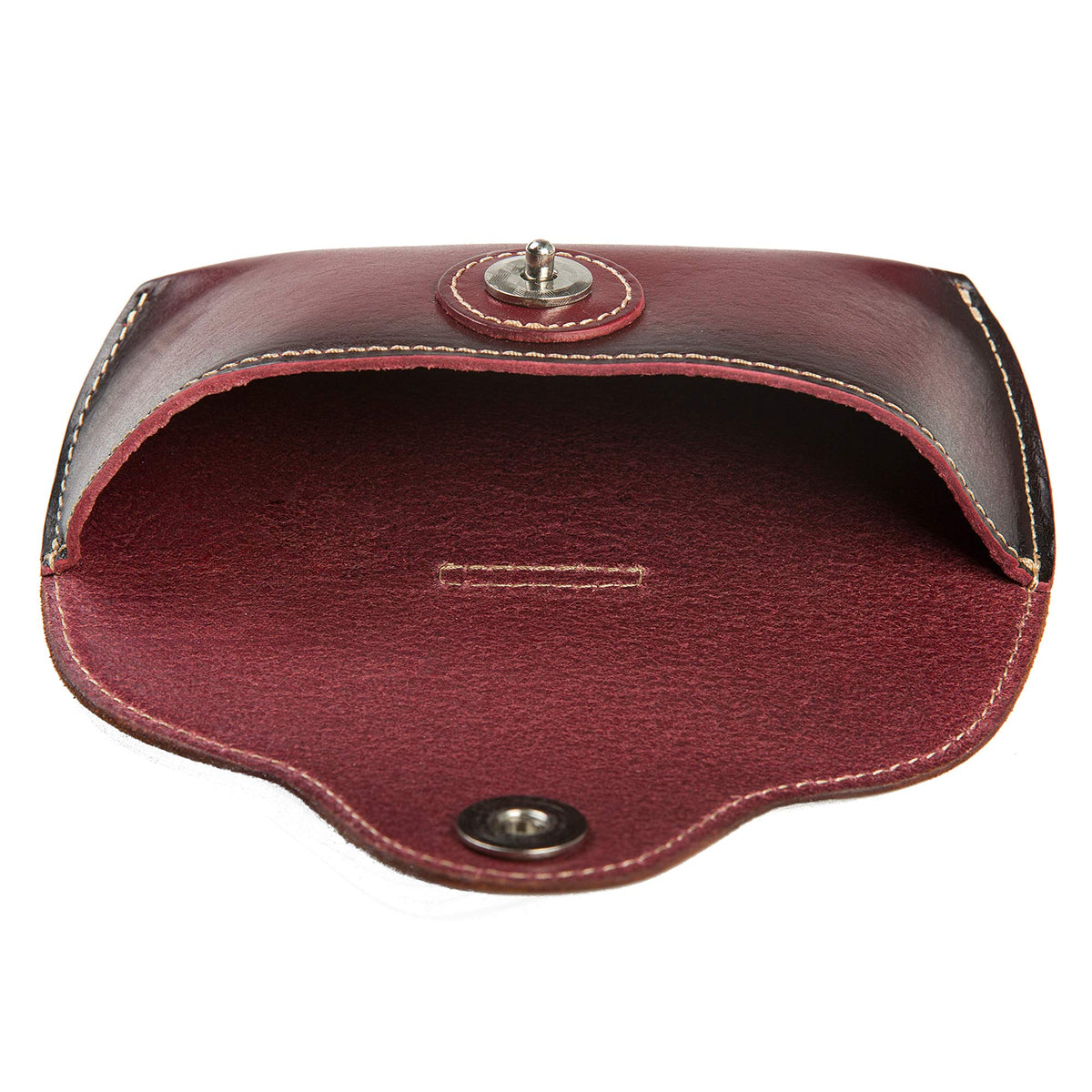 ZLYC Unisex Semi Hard Genuine Leather Eyeglass Case With Belt Loop for Prescription Eyeglasses & Standard Sized Sunglasses (Dark Red)