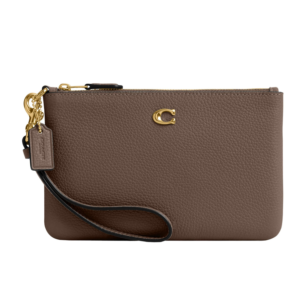 COACH Polished Pebble Leather Small Wristlet