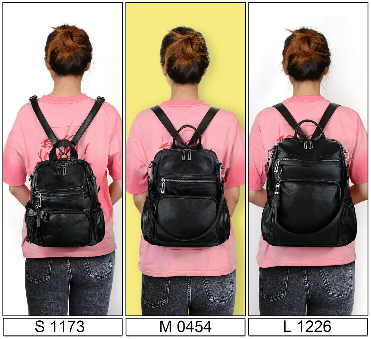 UTO Women Backpack Purse Leather Vegan Ladies Fashion Designer Rucksack Convertible Travel Shoulder Bag with Tassel