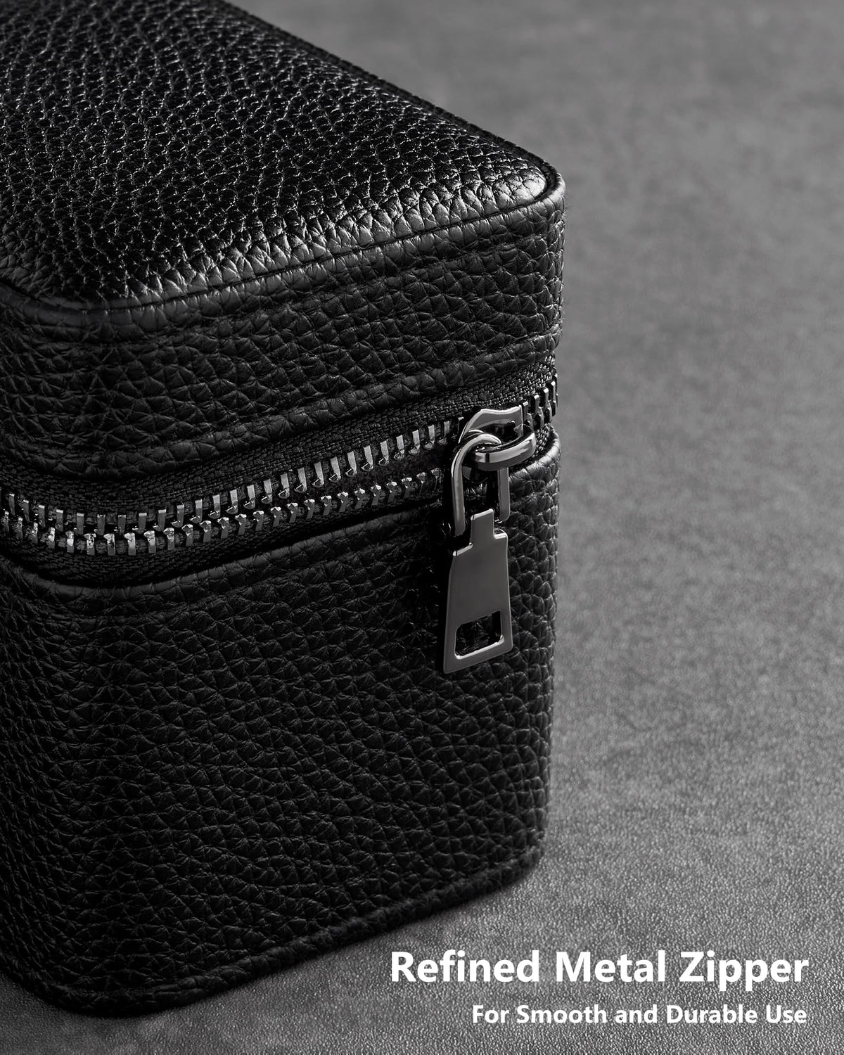 ProCase Single Watch Travel Case for Men, PU Leather Portable Watch Holder, Compact Small Carrying Storage Box for Luxury Watches & Smartwatches with Jewelry Compartment, Fathers Day Gift -Black