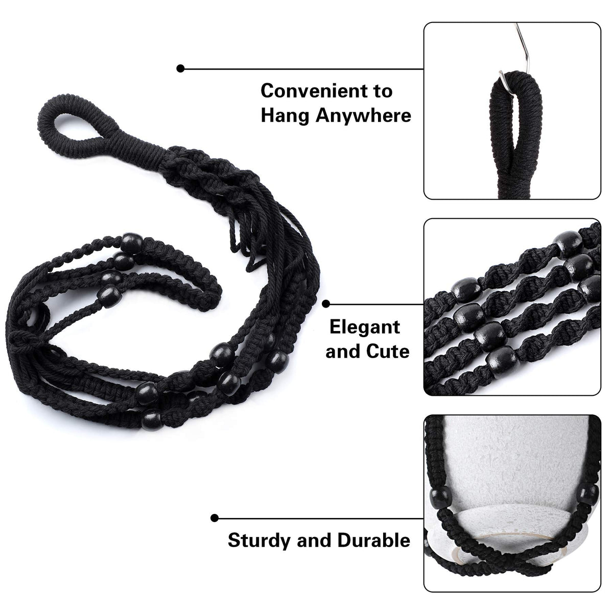 Augshy Macrame Hanging Planter, 2 Pack Hanging Planters for Indoor Plants Indoor Outdoor Decor Handmade Hanging Plant Holder(35 Inch)