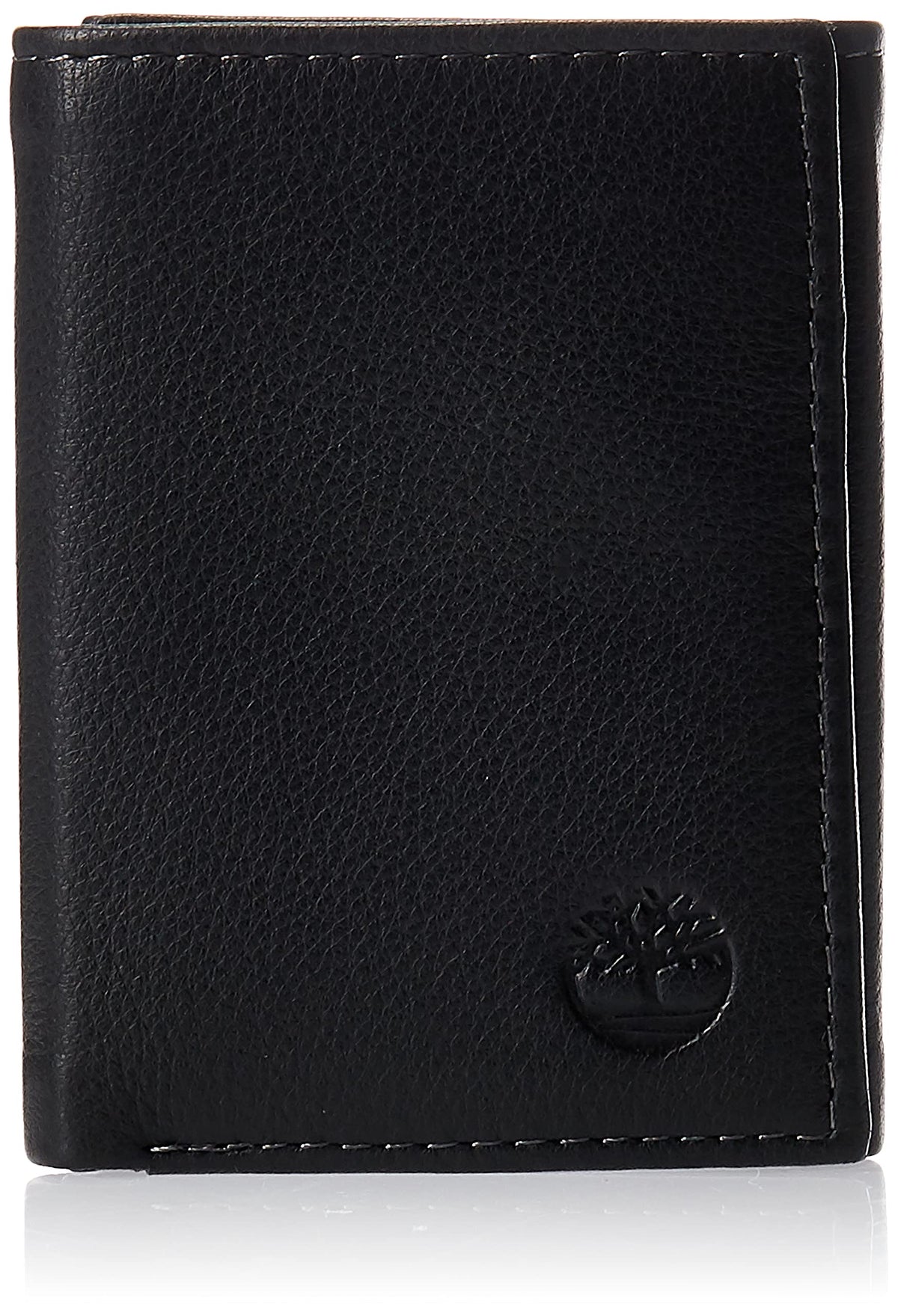 Timberland mens Leather Trifold With Id Window Wallet, Black, One Size US