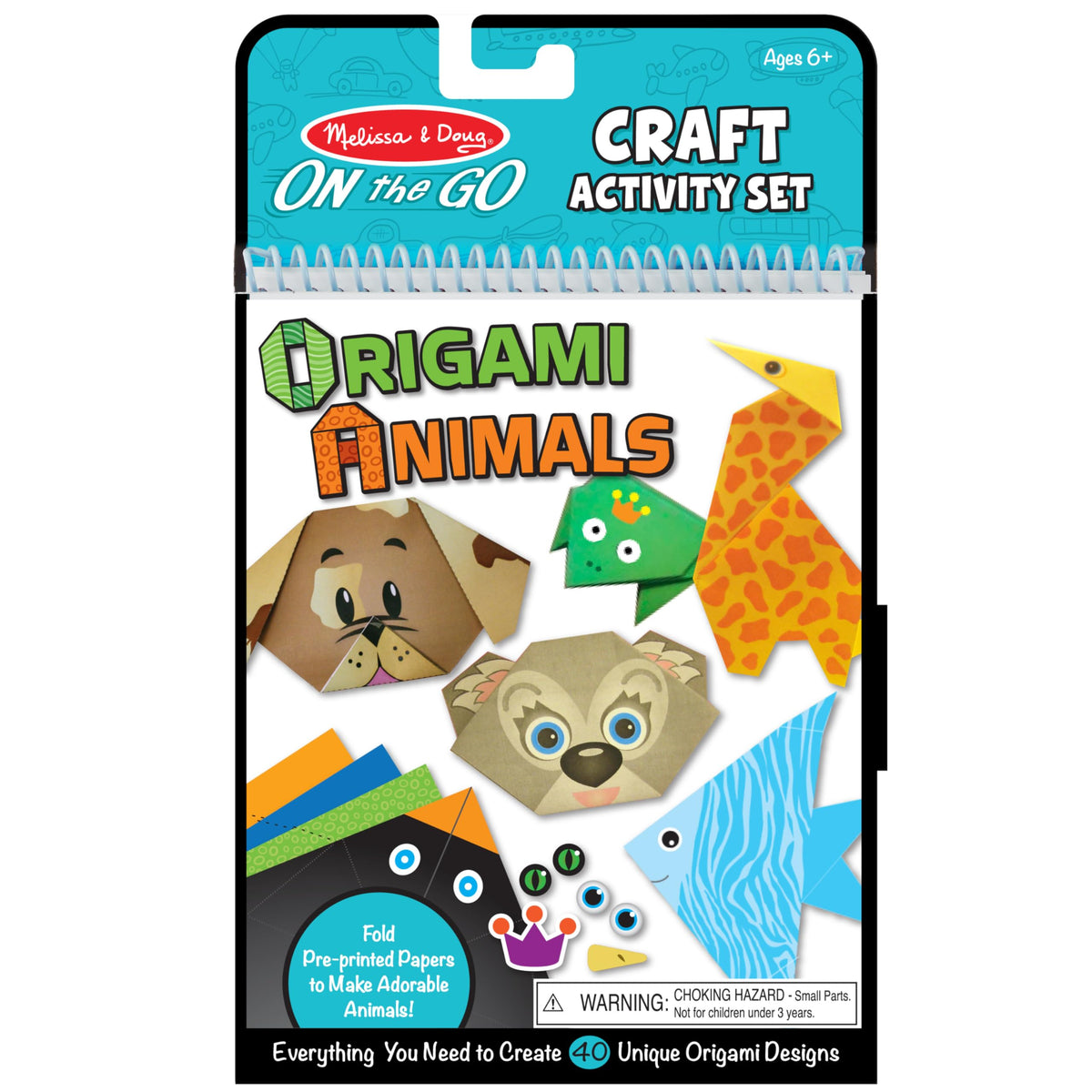 Melissa & Doug On The Go Origami Animals Craft Activity Set - 38 Stickers, 40 Origami Papers