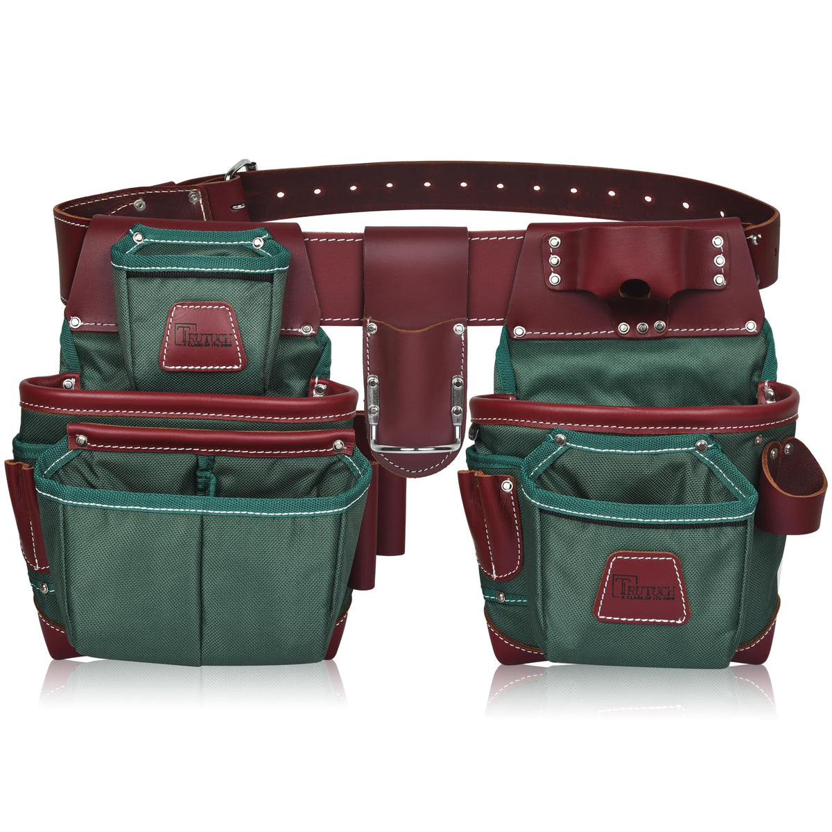 Nylon and Leather Tool Belt | Framing Bags | Leather Tool Belts | Nylon Tool Pouch | Carpenter Tool Belt | Construction | Framers | Electrician (Green)