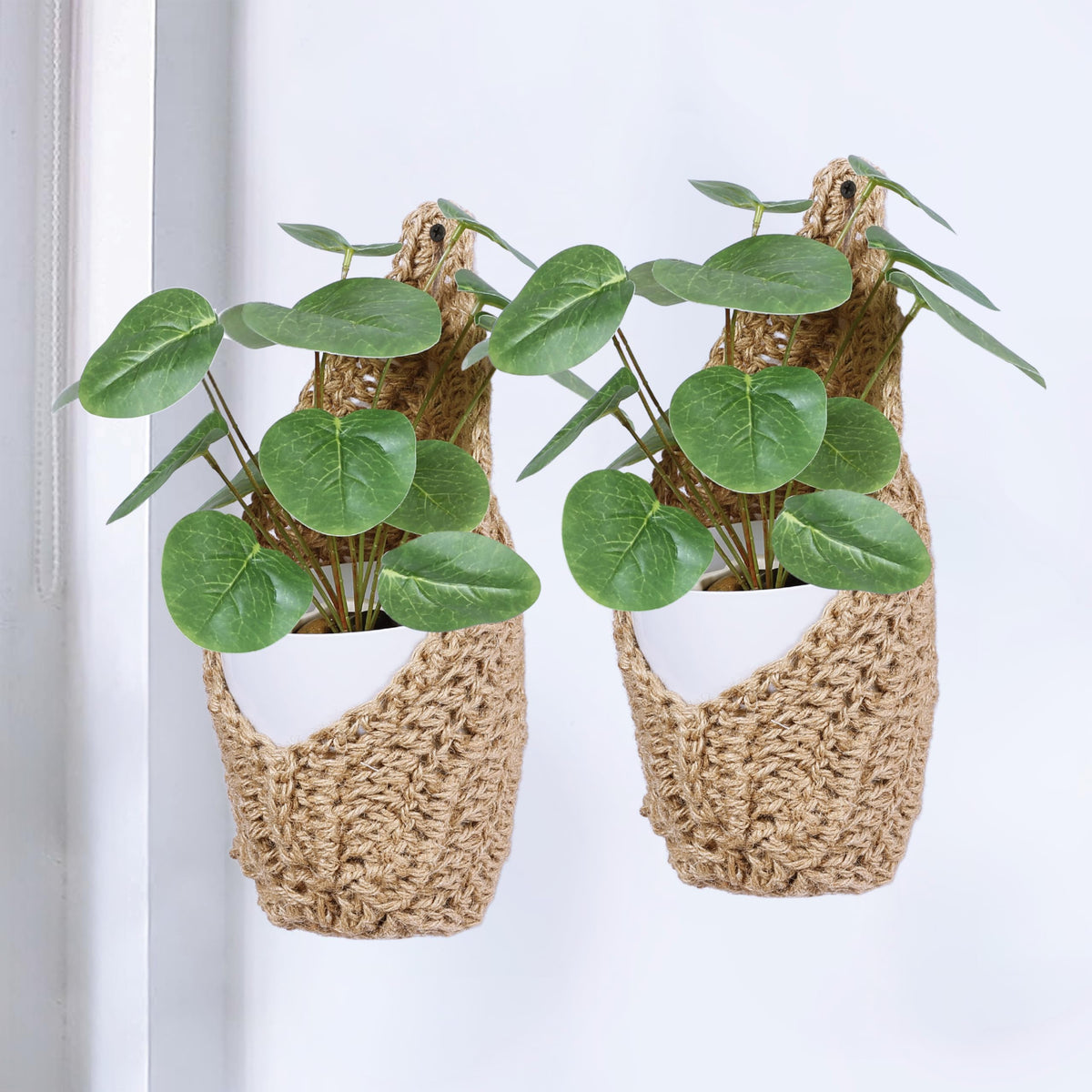 Shineloha 2 Pack 4-inch Hanging Planters for Indoor Plants, Macrame Wall Plant Hanger | Wall Plant Holder, Wall Planters for Indoor Plants (2 Pack, up to 4 inch Pot)