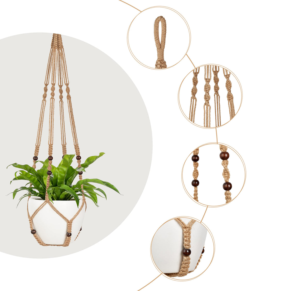 Mkono Macrame Plant Hanger and Swag Ceiling Hooks Hanging Planter Basket for Indoor Outdoor Home Decor