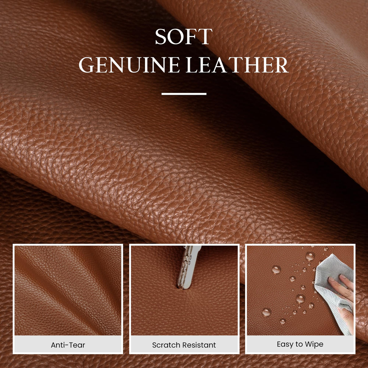 befen Real Leather Work Tote Bag for Women Multi-Pockets Shoulder Totes Purse Satchel Office Bags Handbag with Cup Holder for Work & Travel Cognac Brown