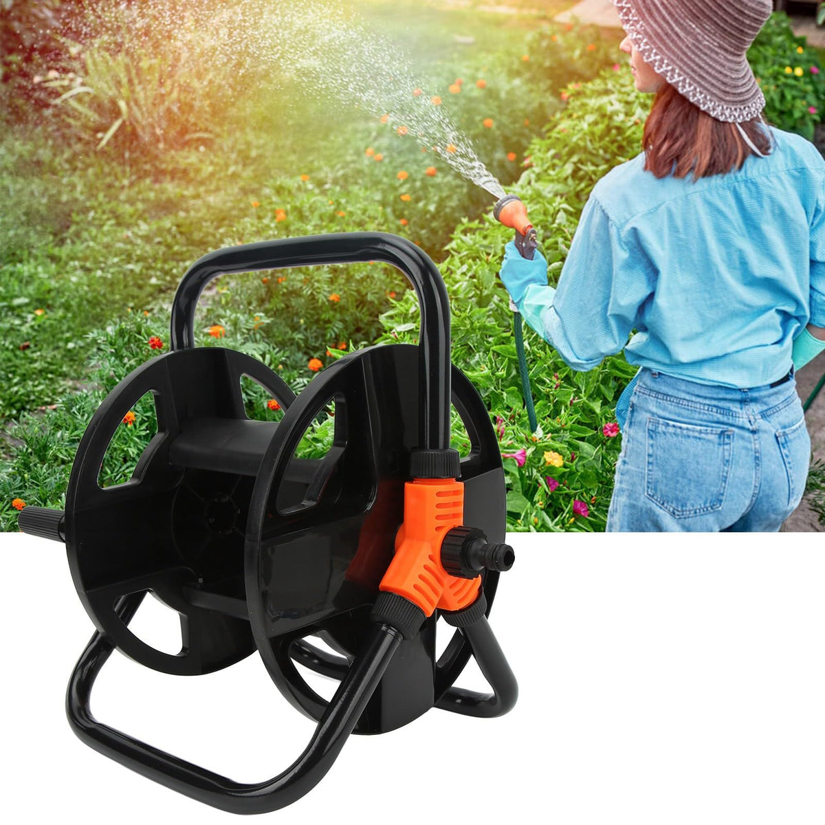 Gazaar Hose Winding Storage Reel Garden Hose Reel Single Arm Hose Reel Water Pipe Storage Rack Abs Single Arm Tool for Garden Car Washing Watering