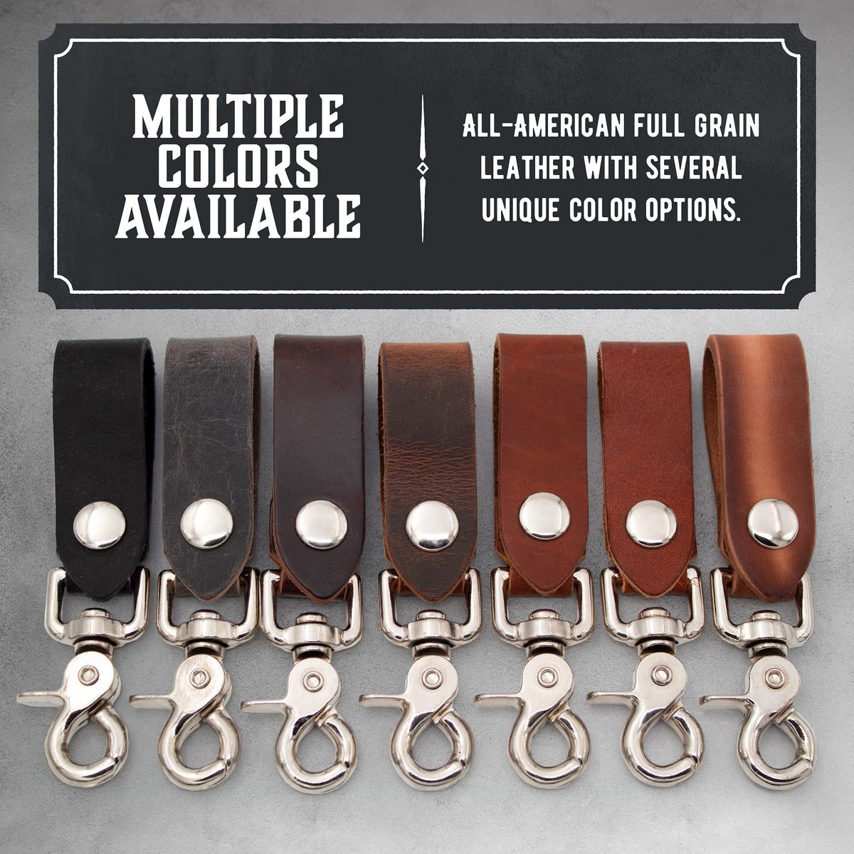 Main Street Forge | Full Grain Leather Keychain for Men | Made in USA | Hand Made | Luxury Valet Key Chain | Quick Detach | Men's Key Ring Organizer