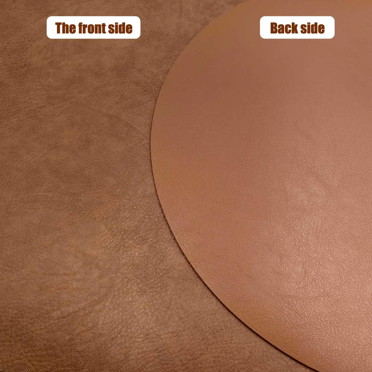Gihunk PU Leather Placemats Set of 6,15 Inches Round placemats, Table Placemats and Easy to Wipe Off for Dining Table, Kitchen, Party Decoration