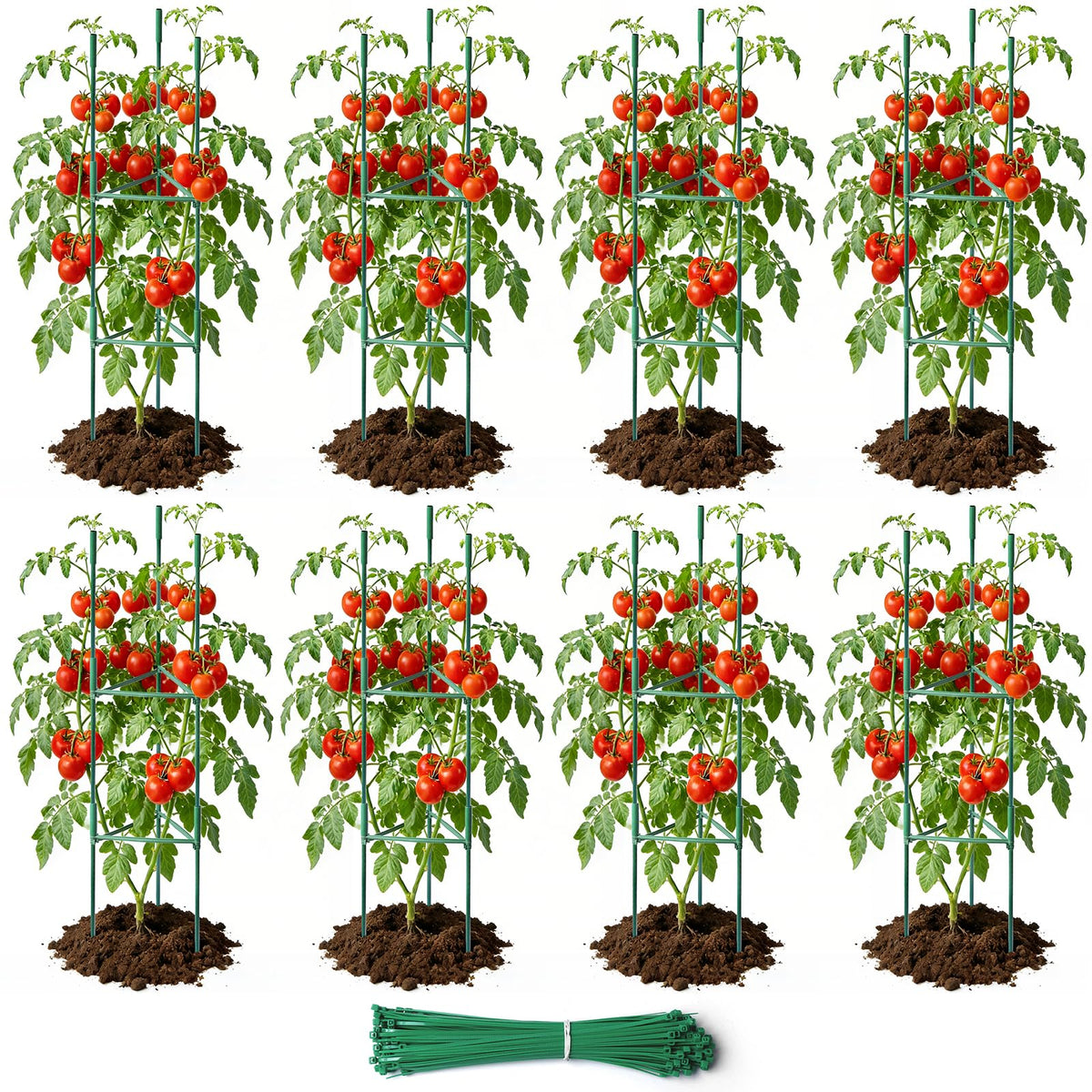 SDLDEER 8 Pack Tomato Cages for Garden, Up to 48in Adjustable Tomato Cage, Tomato Stakes Plant Cage for Garden Plant Support, Climbing Vegetables Plants Flowers