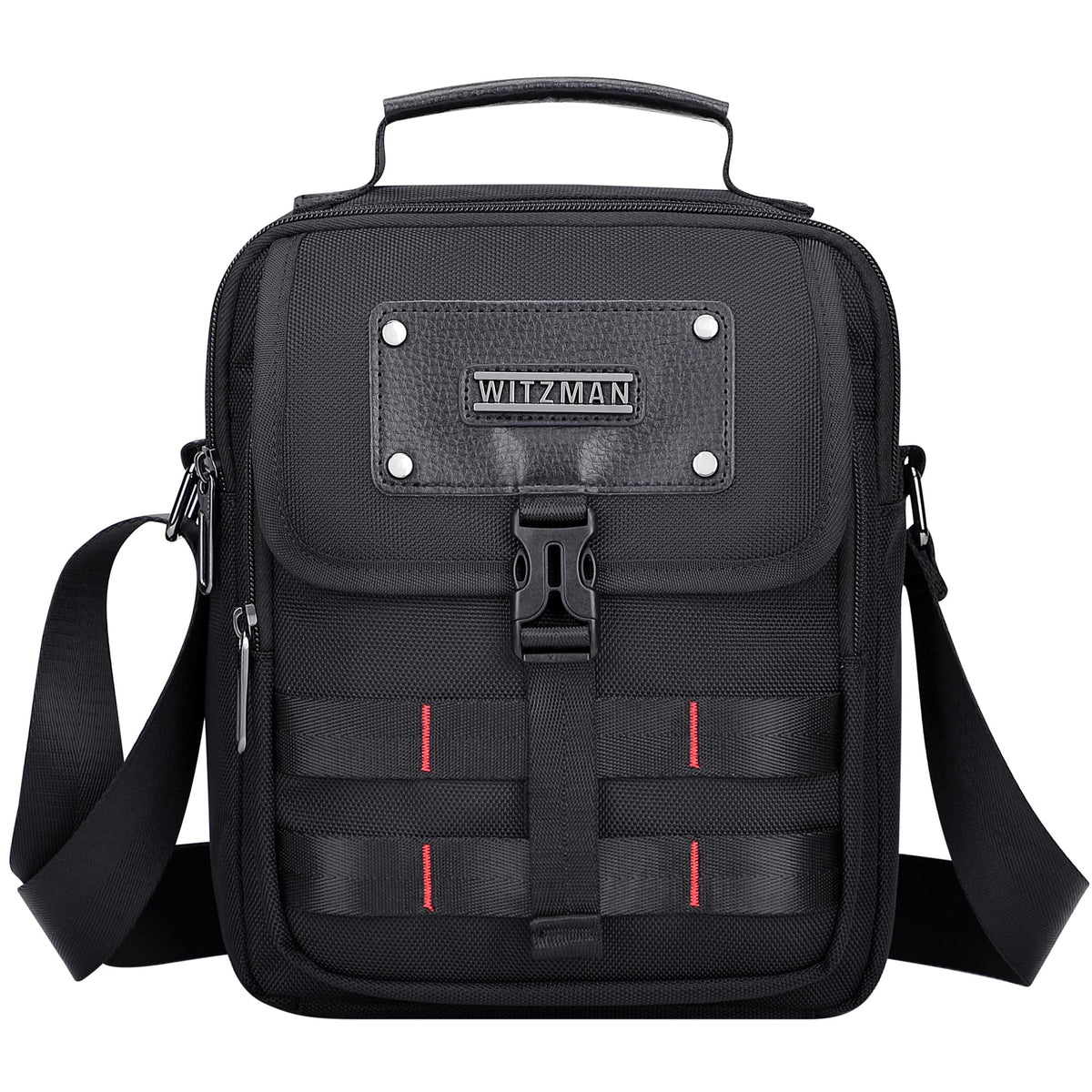 WITZMAN Crossbody Bag for Men Lightweight Man Purse Messenger Bag Casual Satchel Nylon Shoulder Bag for Work Traveling(B708 Black)