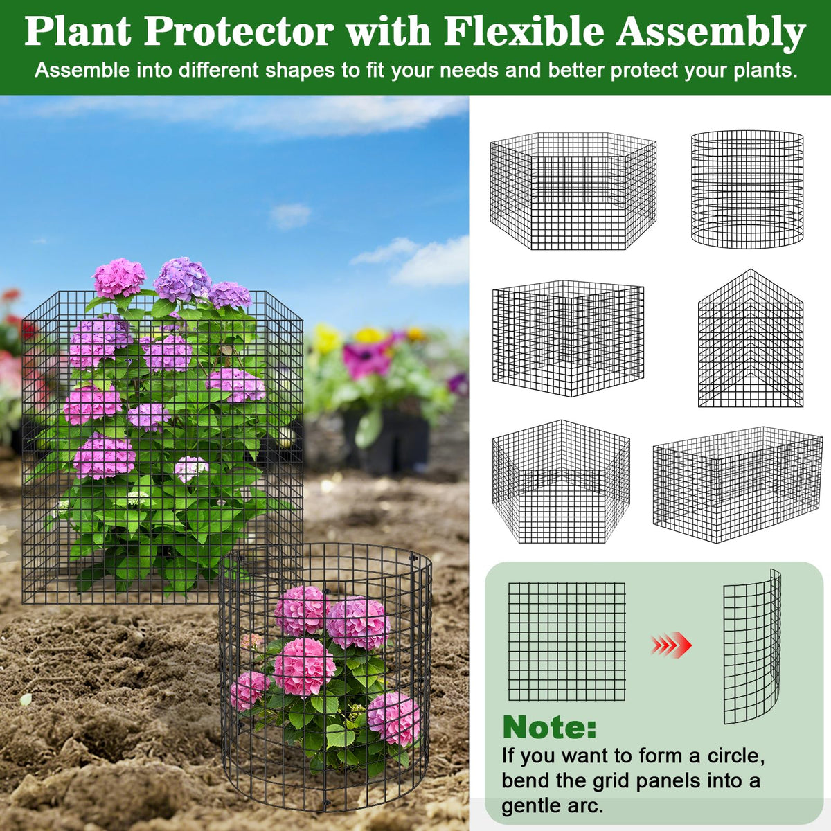 Aifanss Plant Protectors from Animals, 15pcs 12x12 Inch Metal Plant Cages for Garden Vegetables Protectors to Keep Chicken Bunny Squirrel Out, Wire Chicken Wire Cloche with Zip Ties and Stakes