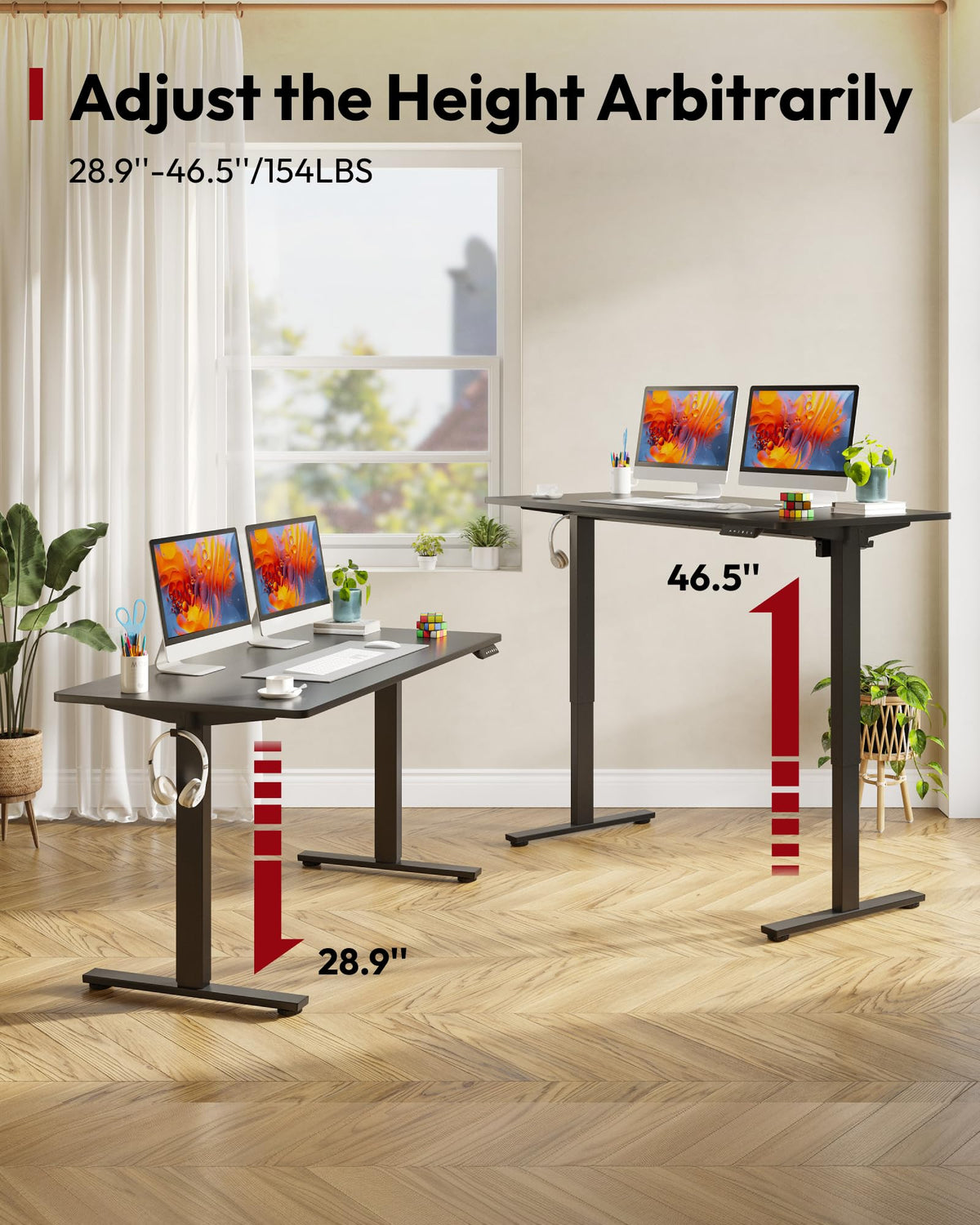 SANODESK Electric Standing Desk, 79 x 32'' Height Adjustable Sit Stand Desk with Large Splice Board Desktop Ergonomic Memory Presets Computer Workstations for Home Office, Black Frame/Black Top