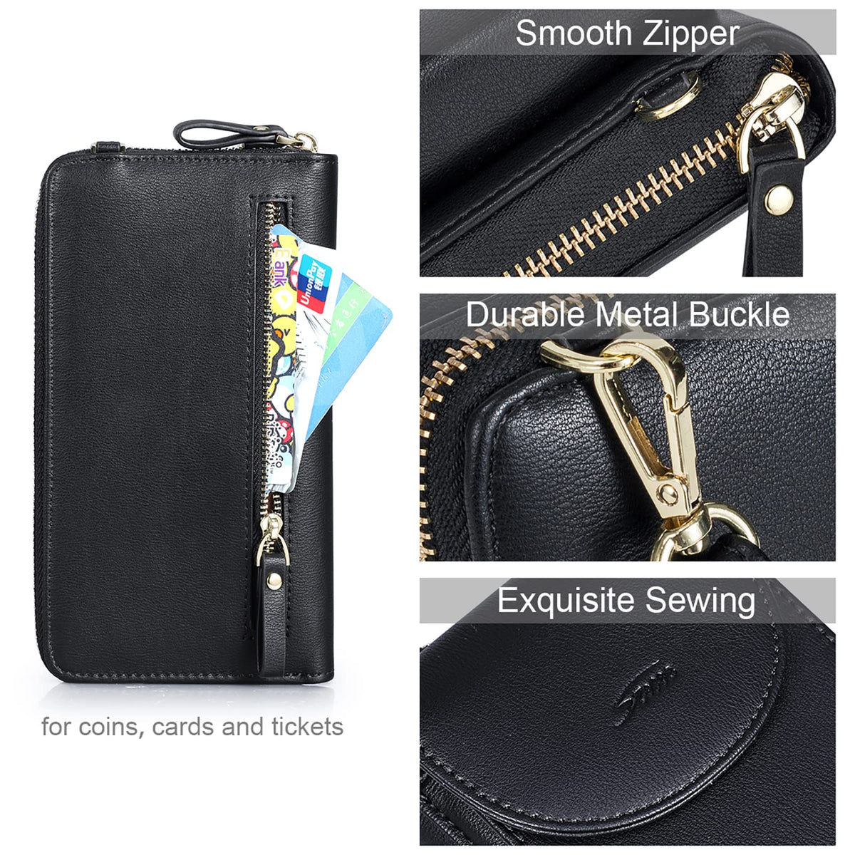 S-ZONE Small Crossbody Bags for Women Cell Phone Purse RFID Blocking Wallet Purses with Credit Card Slots