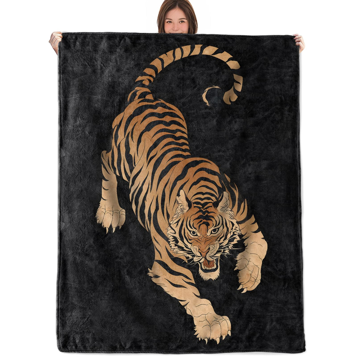 RQTWC Tiger Throw Blanket Gifts for Boys Girls Kids Adults, Animal Theme Flannel Blankets for Travel Sofa Living Room Decor 50"X60"