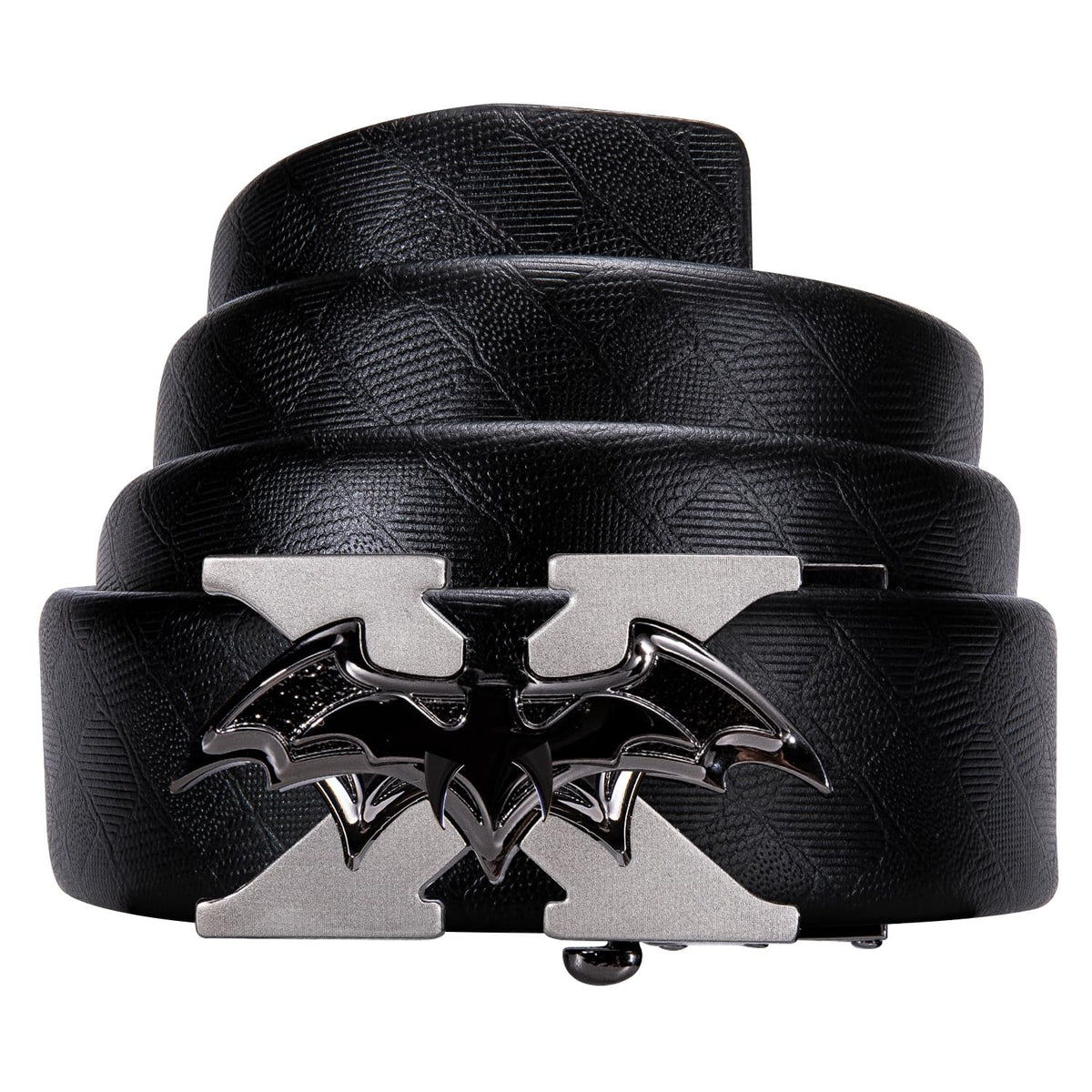 Dubulle Men Designer Belt Genuine Leather Black Fashion Adjustable Sliding Automatic Buckle for Casual Party Gift