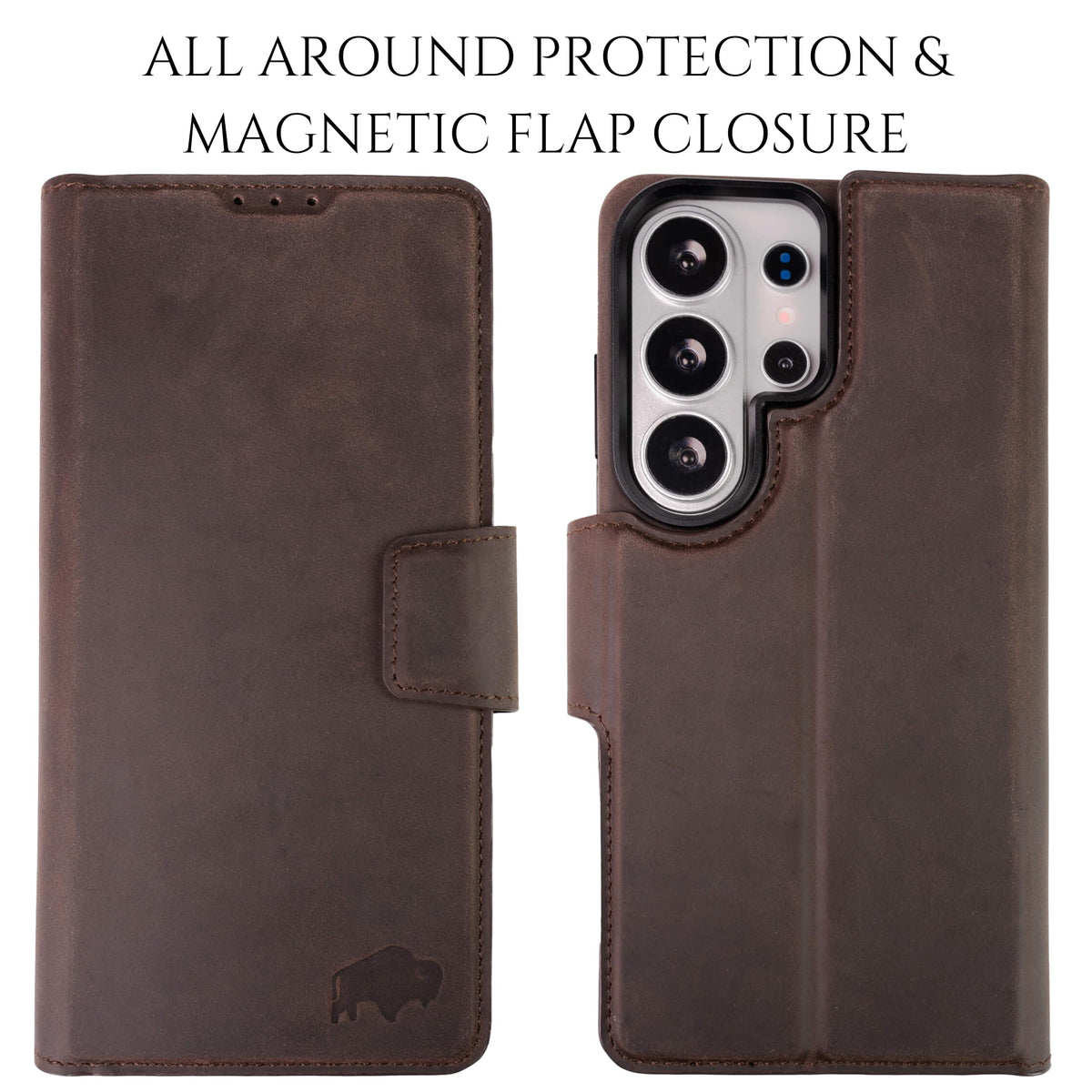 BLACKBROOK Wallet Case for Samsung S26 Ultra – Carter 2-in-1 Detachable Folio for MagSafe, Full Grain Leather, 4 Card Slots, Cash & ID Pockets, RFID Protection