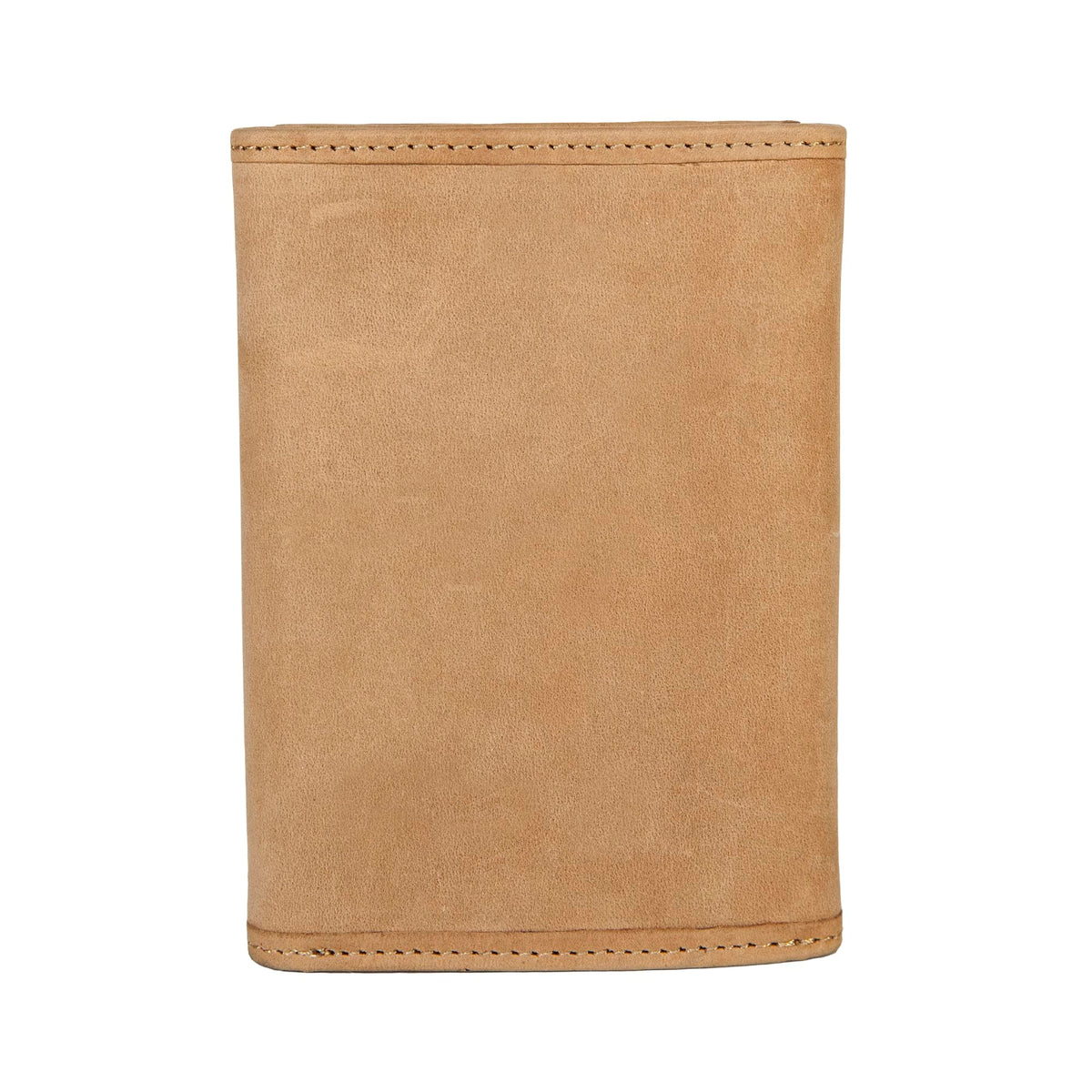 Lucky Brand American Flag Embossed Leather Trifold Wallet for Men with RFID Blocking, Tan