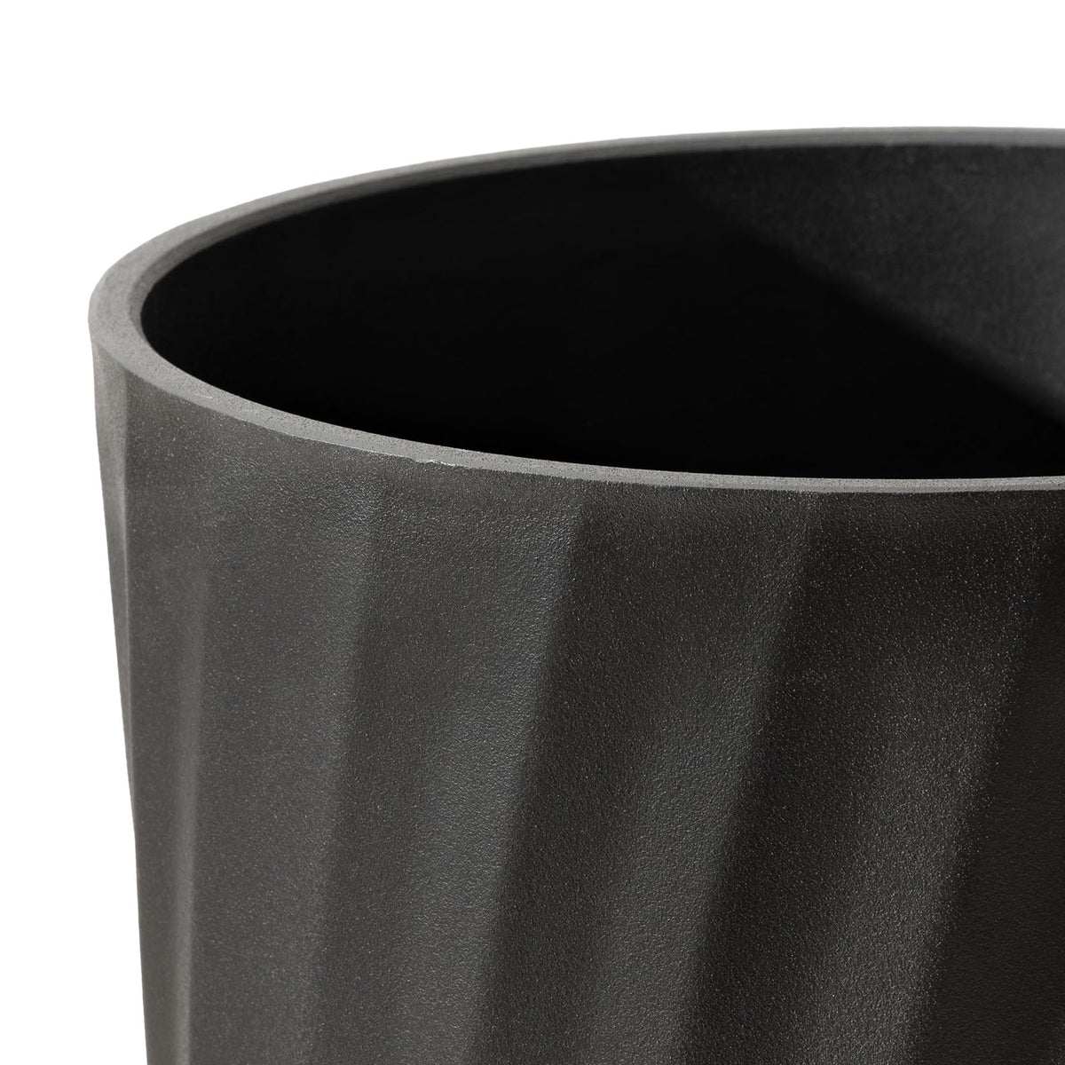 La Jolie Maison 24 Inch Tall Planters, Set of 2 Matte Black Tree Planters with Shelf Insert, Morden Large Round Plant Pots Containers for Indoor/Outdoor, Front Door, Patio and Deck