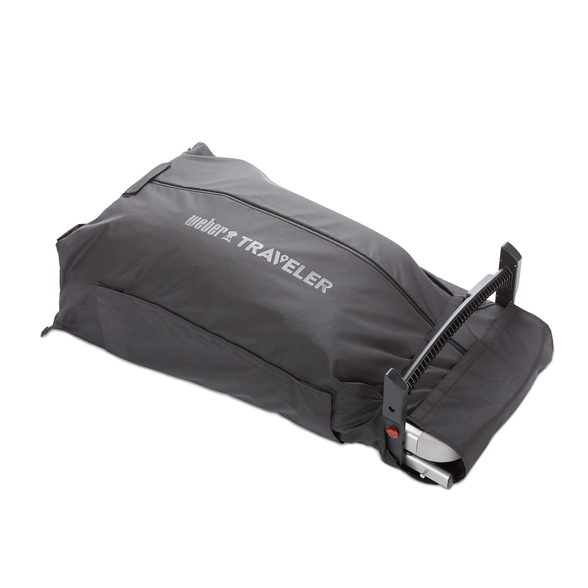 Weber Traveler Cargo Protector Grill Cover, Black – Form‑Fitted Grease‑Resistant Cover with Tool Storage Pockets, Heavy-Duty & Water Resistant for Easy Transport