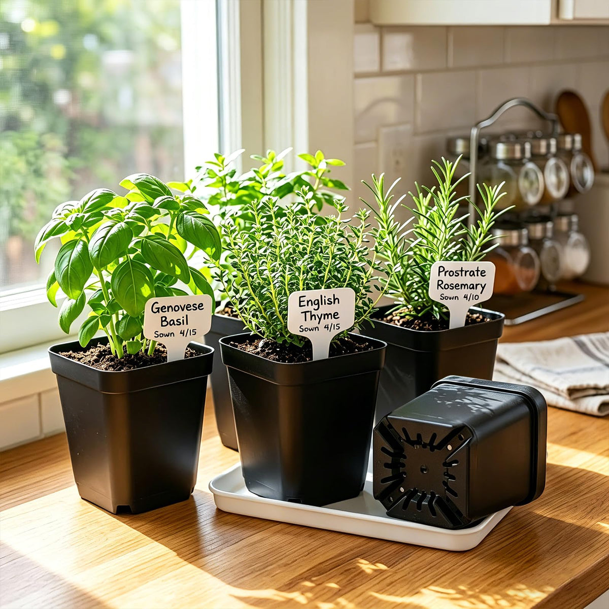 Yampahpa Nursery Pots for Plants, 4 inch Plant Pots, 60 Pack, Black