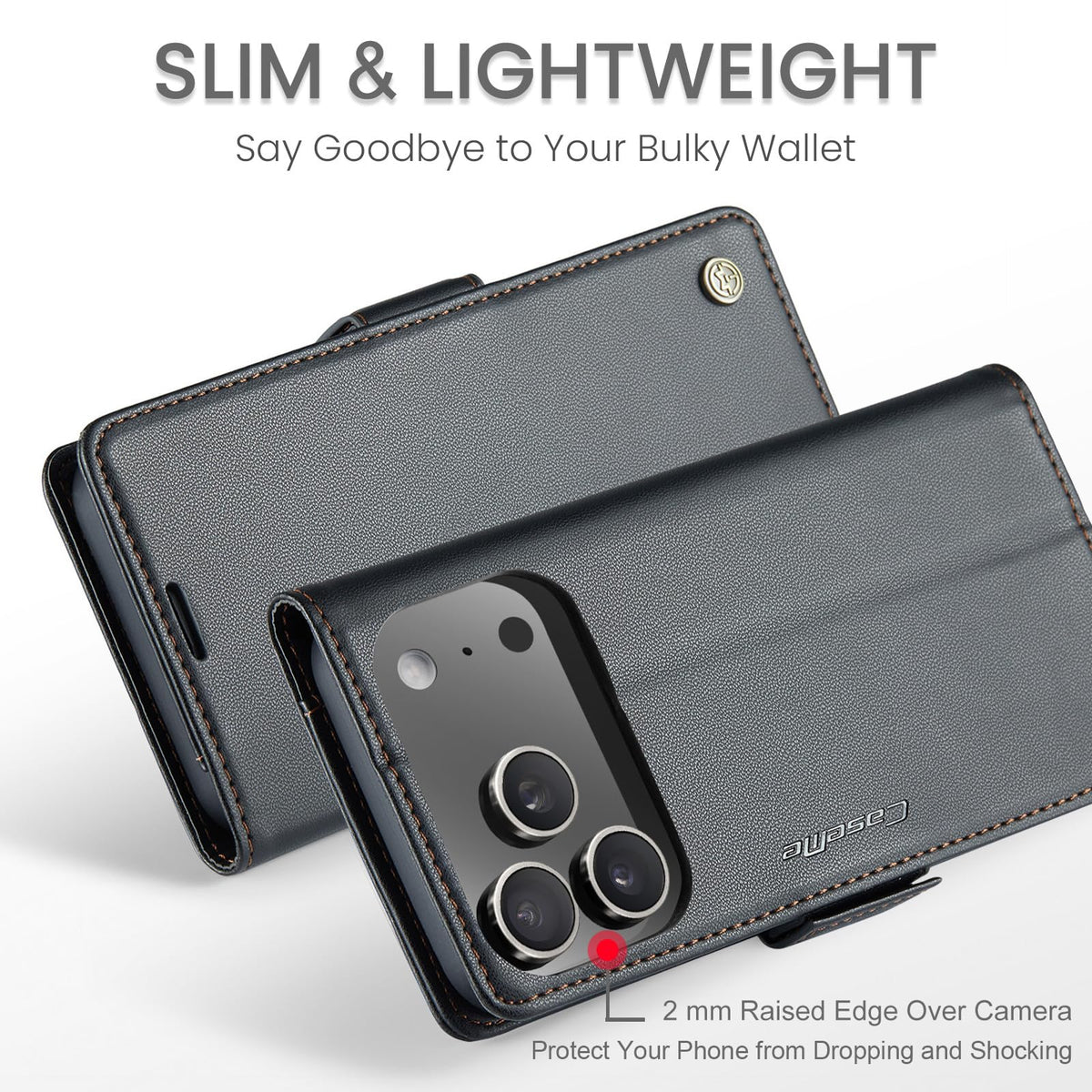 SINIANL Leather for iPhone 17 Pro Max Case Wallet, PU Leather Wallet Case Flip Folio RFID Blocking Card Holder Stand Phone Cover for iPhone 17 Pro Max, Black
