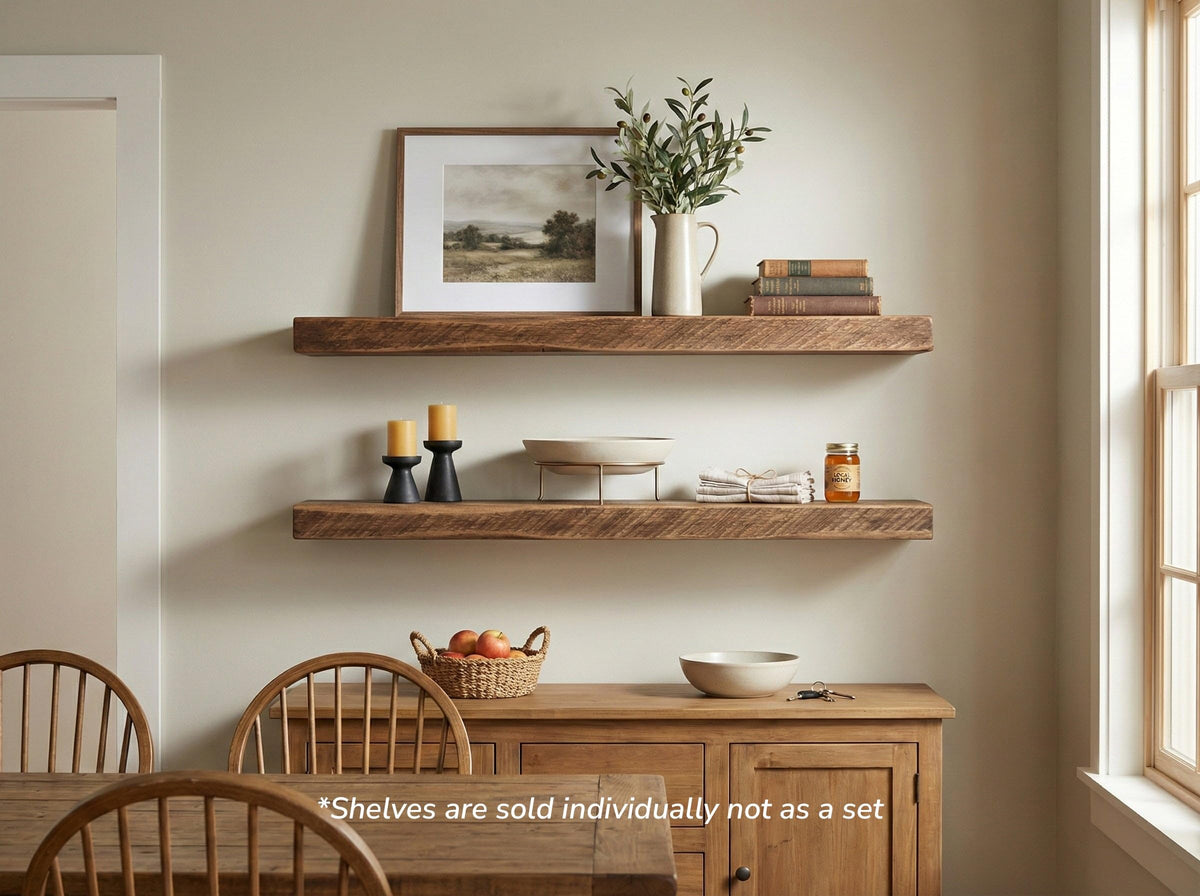 MY VINTAGE FINDS Reclaimed Wood Floating Shelves Real Solid Thick Wood Rustic Shelf Handmade