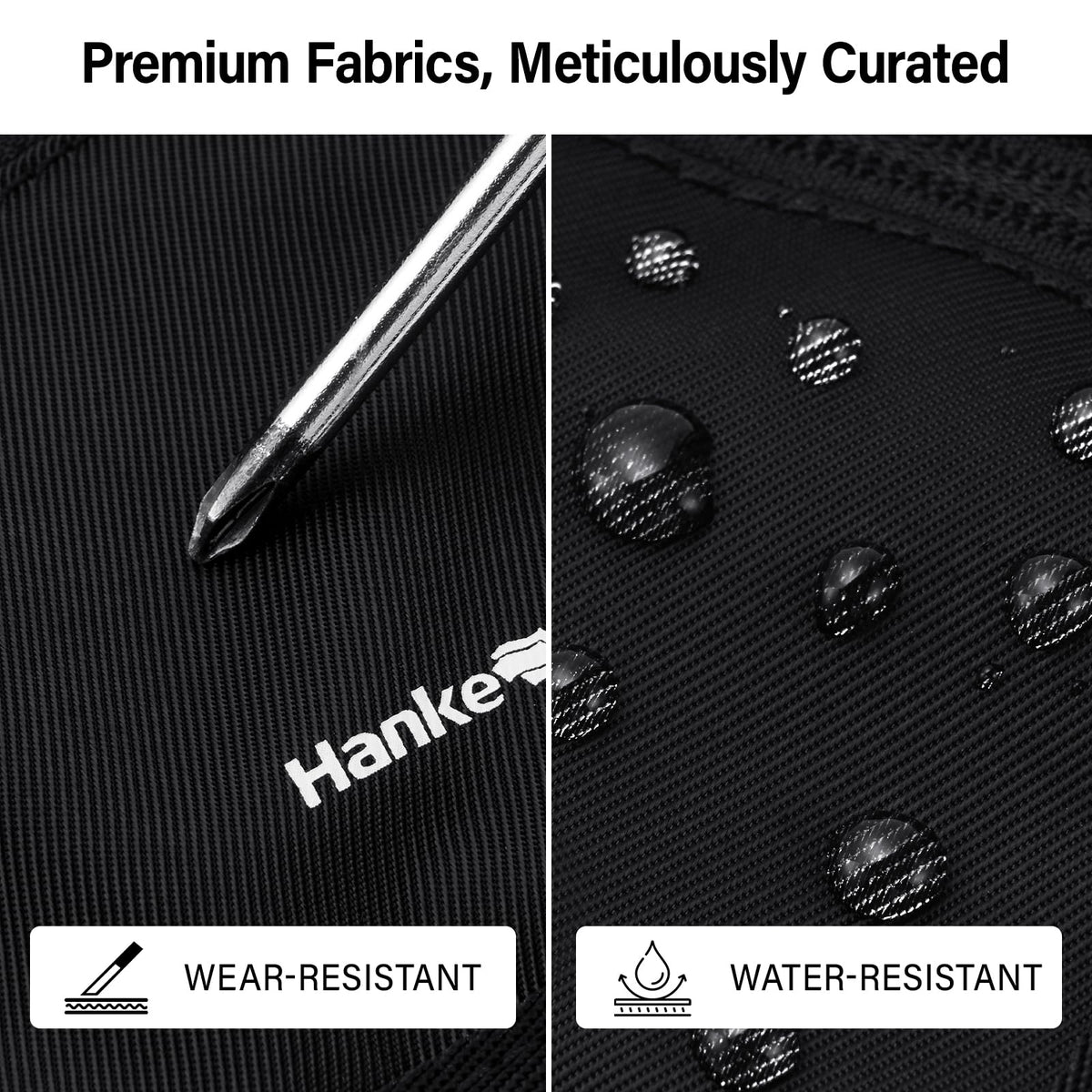 Hanke Passport Holder, Travel Wallet for Womens and Men, Neck Wallet Hidden Passport Pouch for Travel Adjustable Lightweight Thin with 6 compartments (Black)
