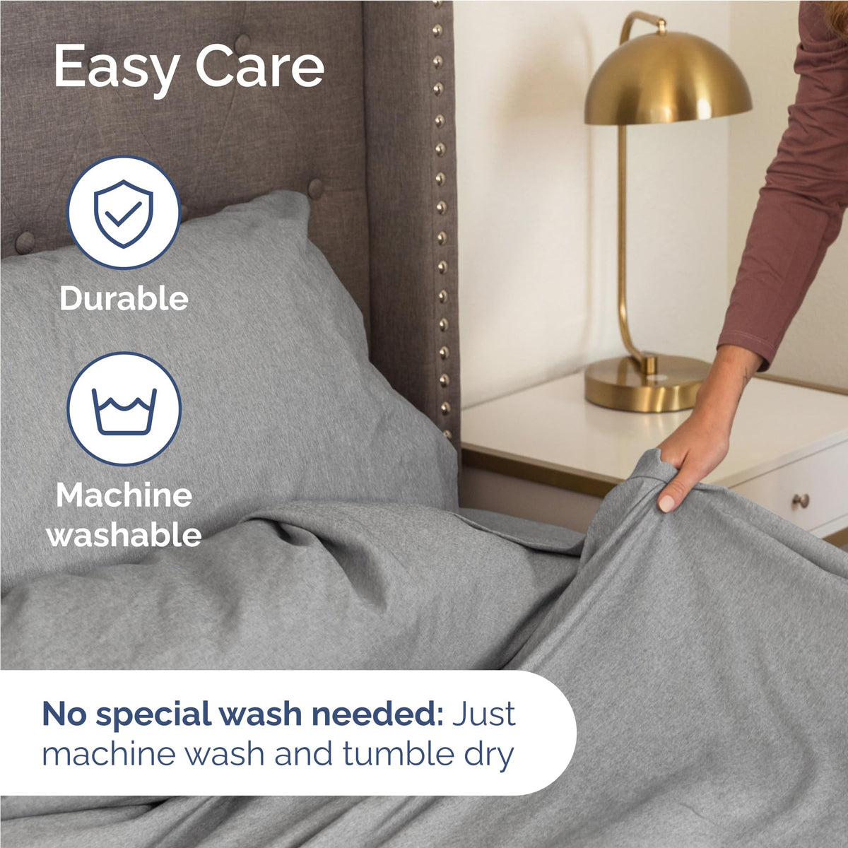 Full Size 4 Piece Sheet Set - Comfy Breathable & Cooling Sheets - Hotel Luxury Bed Sheets for Women & Men - Deep Pockets, Easy-Fit, Soft & Wrinkle Free Sheets - Heathered Grey Oeko-Tex Bed Sheet Set