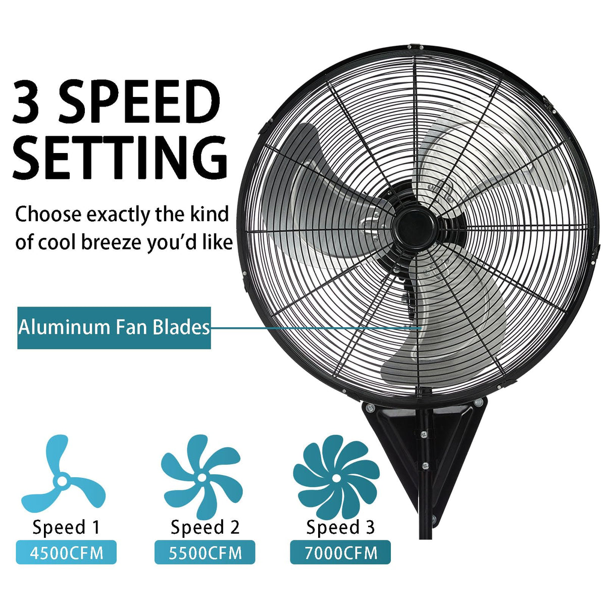 AZOUTDOOR 2 Pack 20 Inch Wall Mount Fans, Oscillating Fan with 3 Speed Settings, High Velocity Fans with Adjustable Tilt for Commercial, Industrial, Warehouse, Workshop, Garage