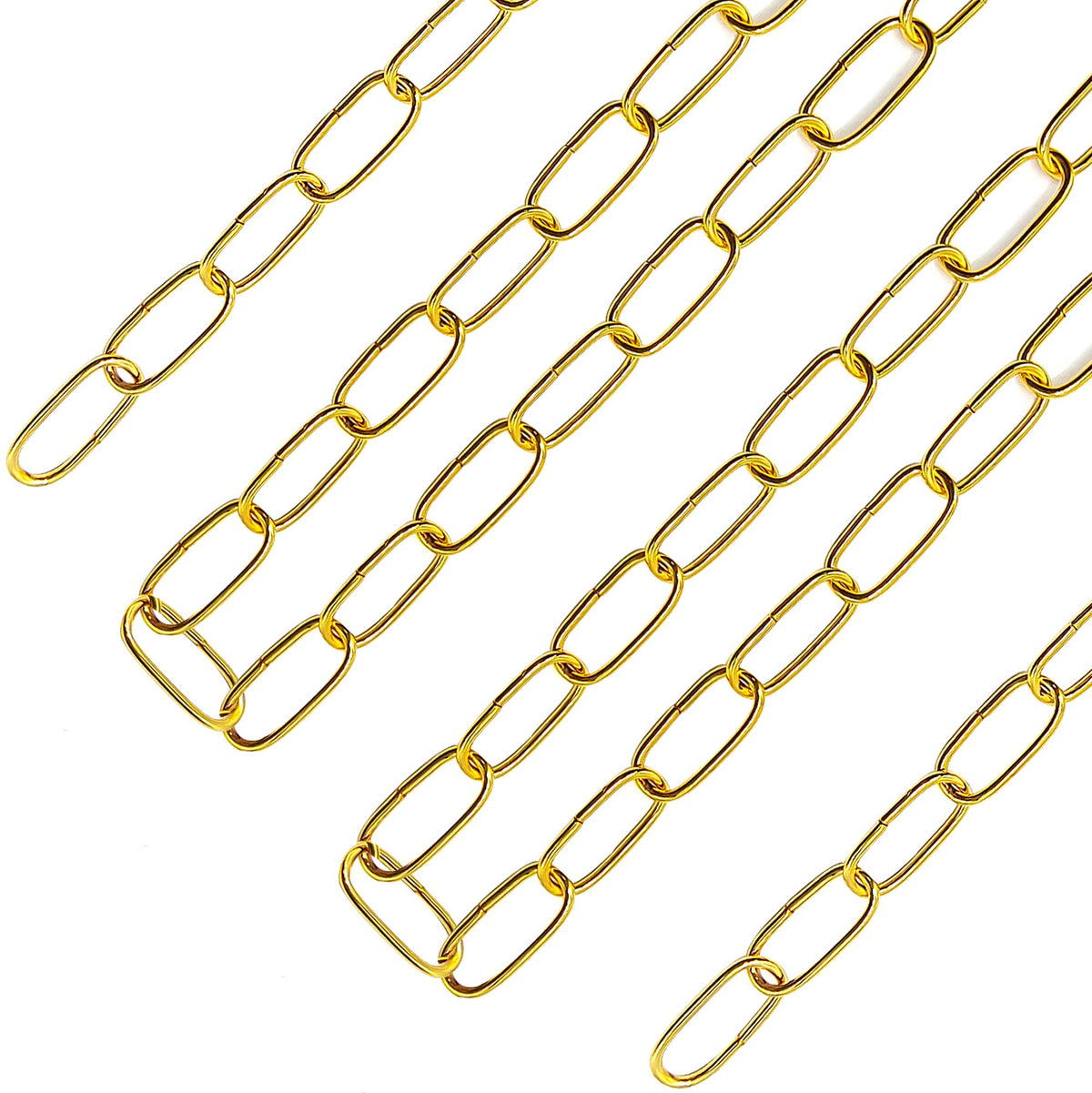 ECUDIS 20 Feet Pendant Light Fixture Chain, Lighting Hanging Chain Extension Lighting Chain Replacement for Chandelier, Plants, Fruit Basket, Gold