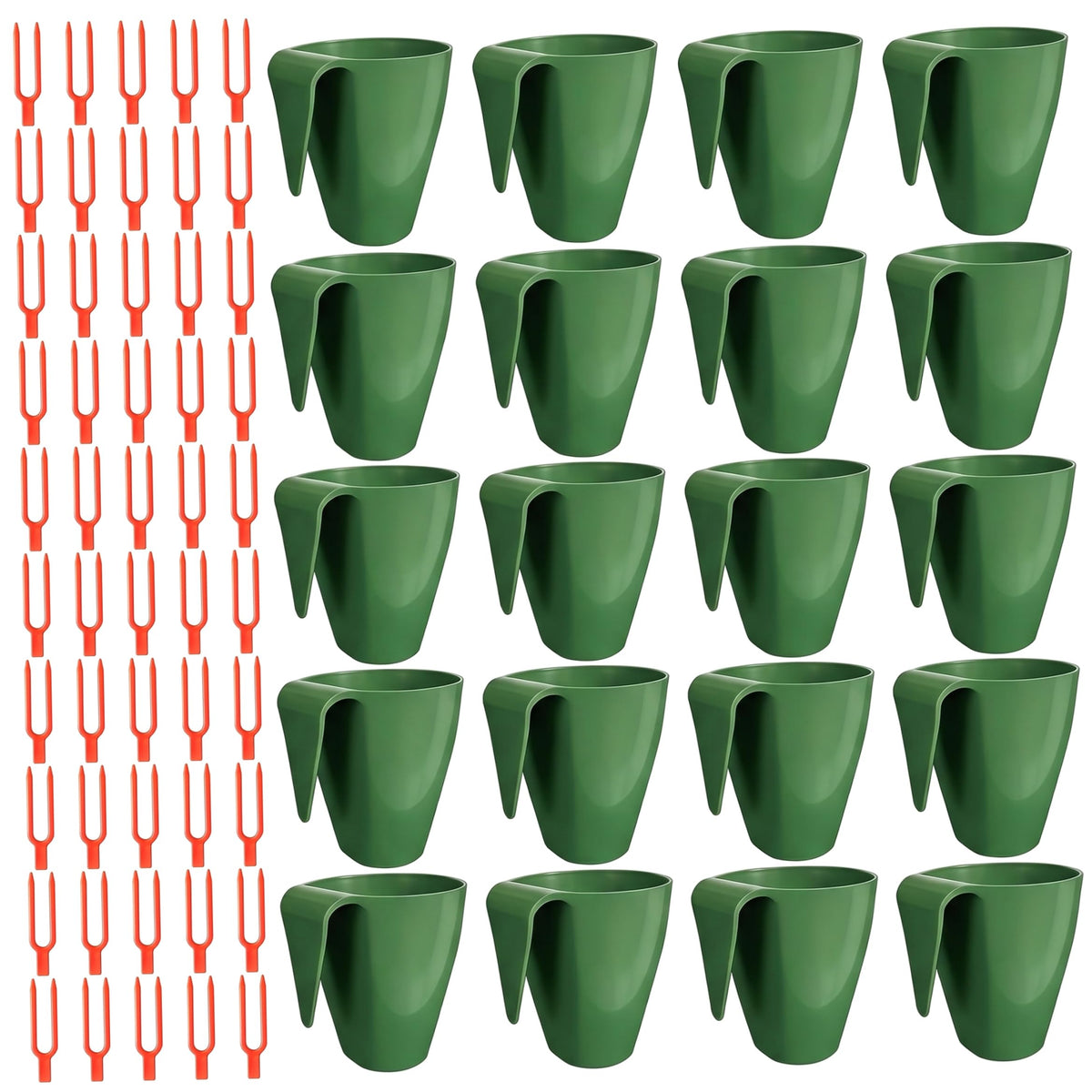 Neptuiby Propagation Cups, 20PCS Small Strawberry Propagation Cups with 50 Vine Press Forks Plastic Planter for Runner Rooting & Transplanting..