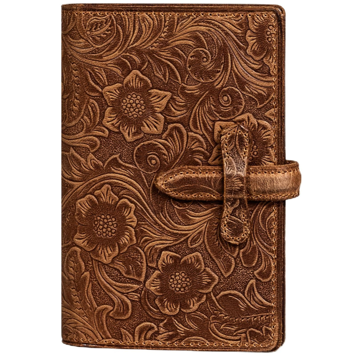 RMAWRAD Genuine Leather Passport Holder Travel Bifold Wallet For Men And Women Slim RFID Blocking Brown